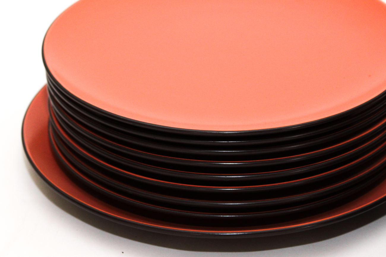 Mid Century Mikasa Terra Stone "Orange Sherbet" Dinnerware