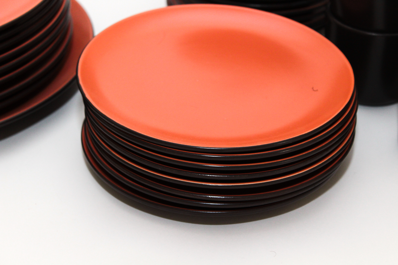 Mid Century Mikasa Terra Stone "Orange Sherbet" Dinnerware