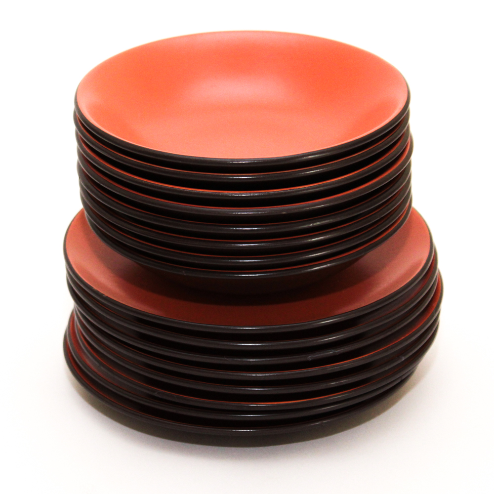 Mid Century Mikasa Terra Stone "Orange Sherbet" Dinnerware