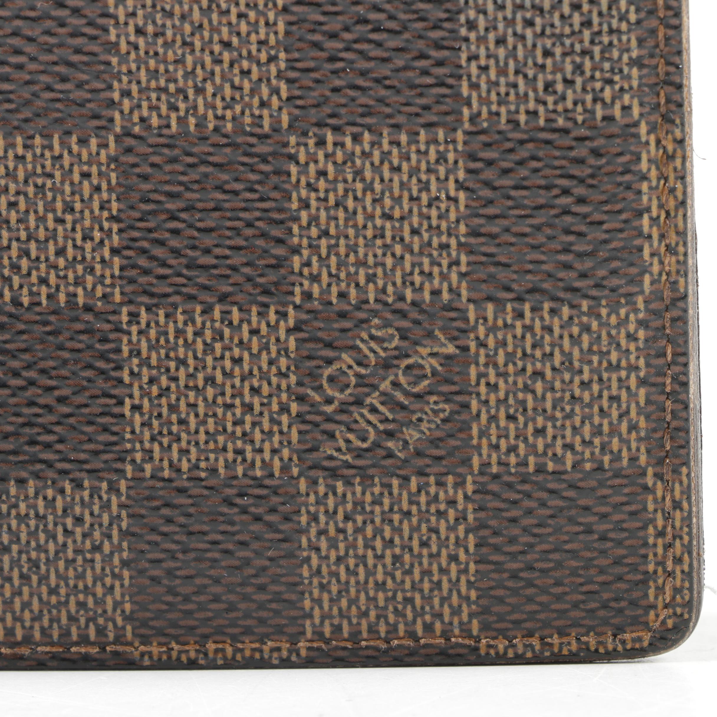 Louis Vuitton Paris Damier Ebene Canvas Bifold Wallet with Coin Pocket