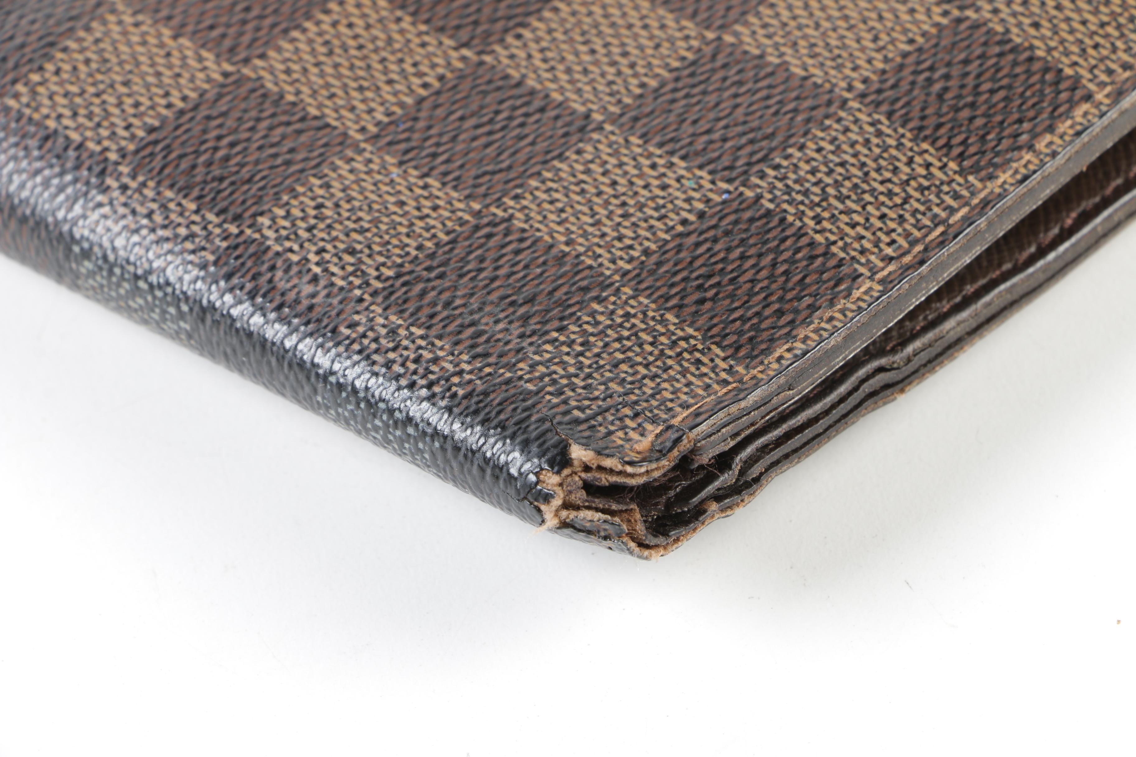 Louis Vuitton Paris Damier Ebene Canvas Bifold Wallet with Coin Pocket