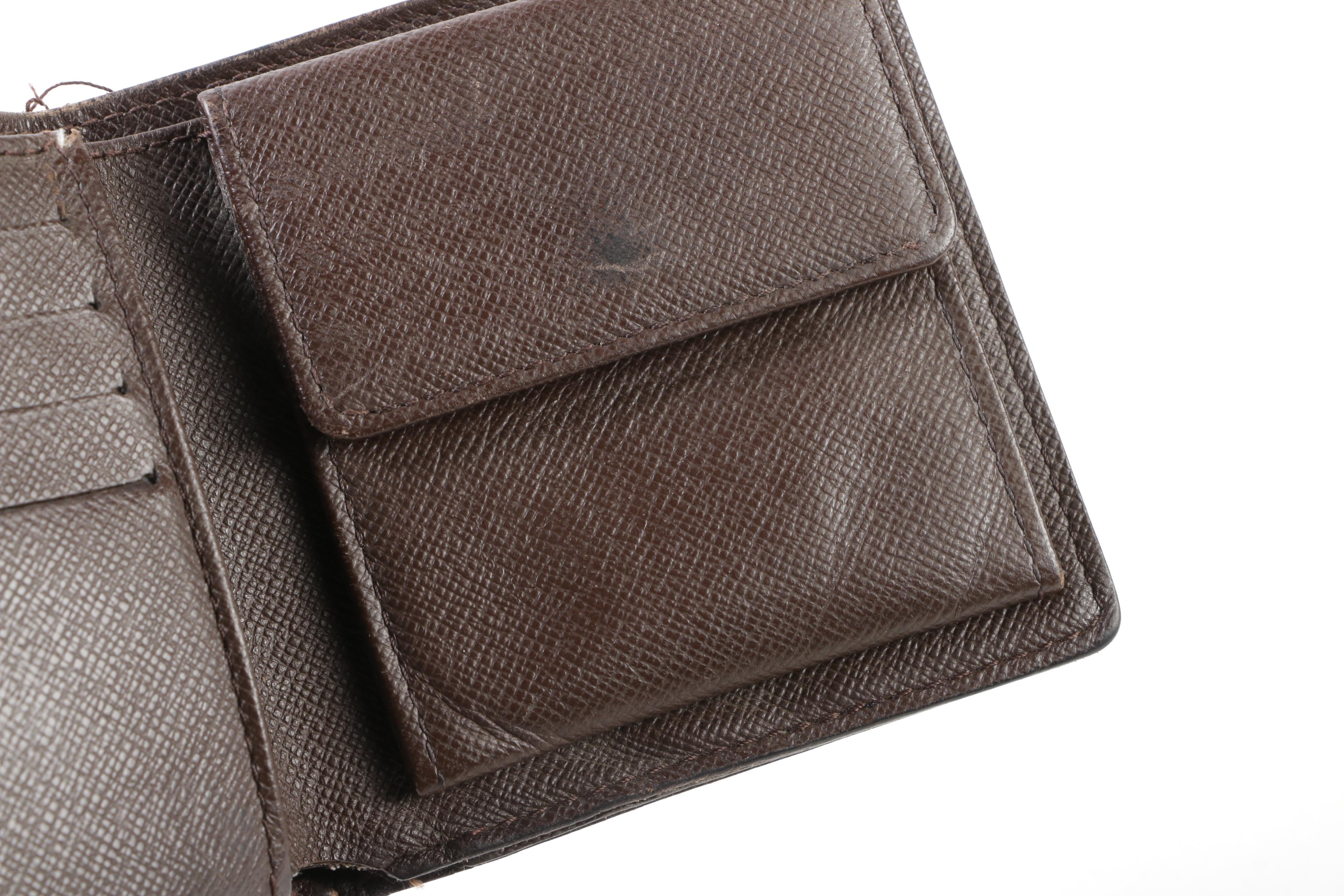 Louis Vuitton Paris Damier Ebene Canvas Bifold Wallet with Coin Pocket