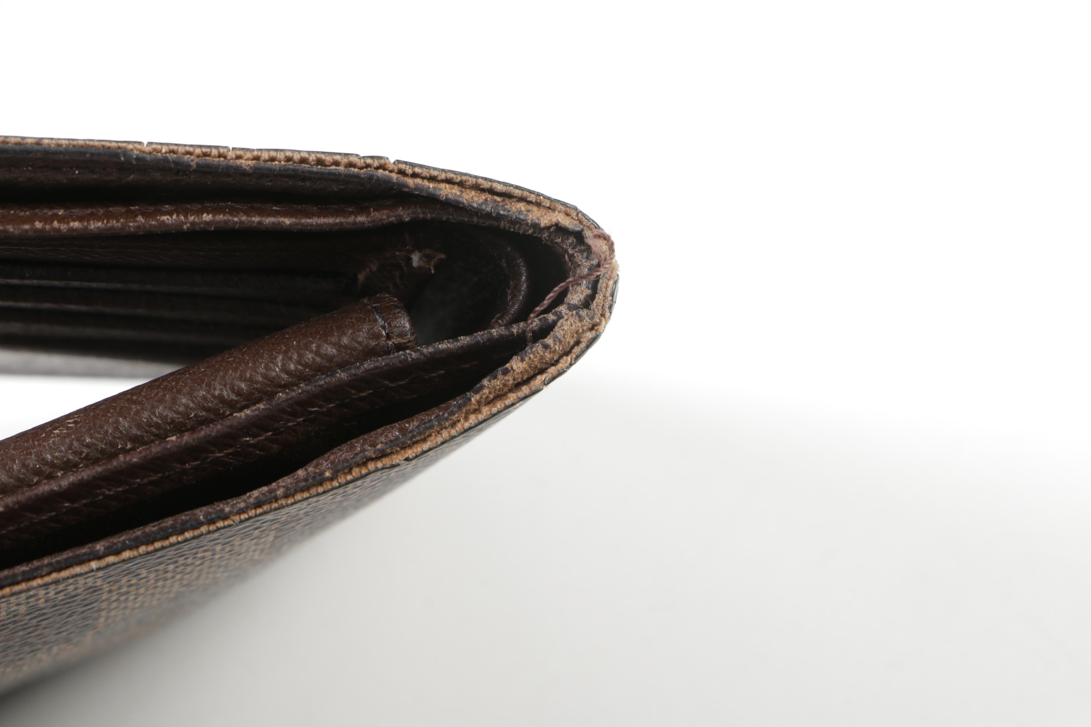 Louis Vuitton Paris Damier Ebene Canvas Bifold Wallet with Coin Pocket