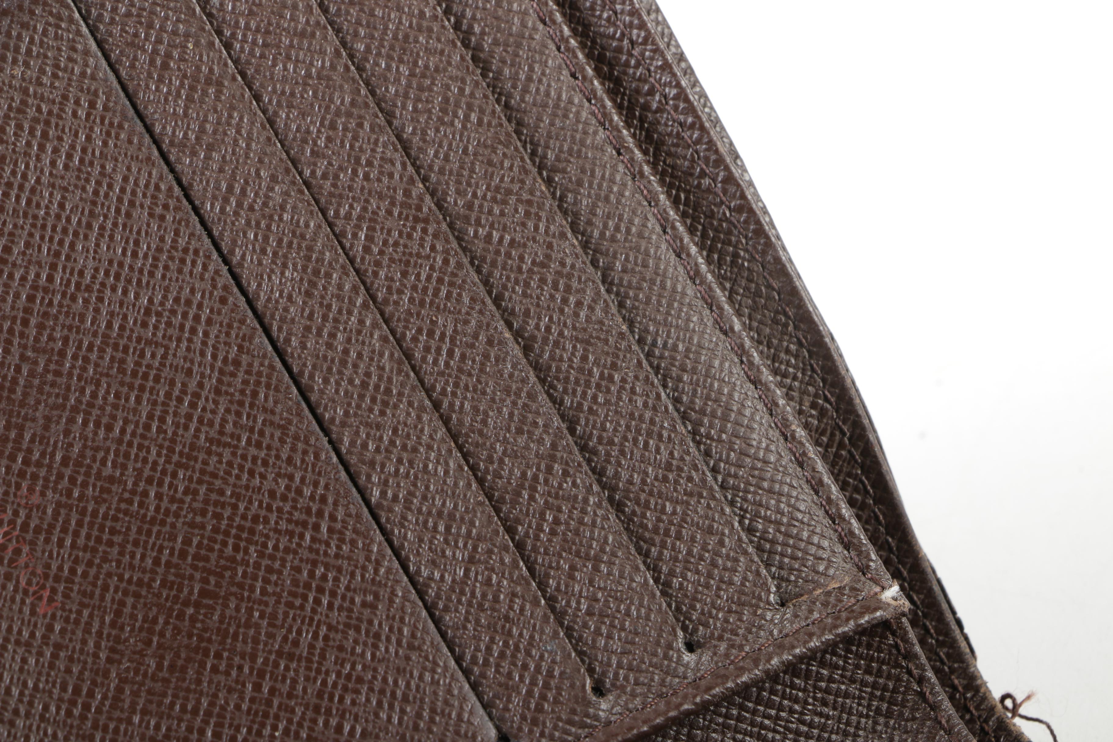 Louis Vuitton Paris Damier Ebene Canvas Bifold Wallet with Coin Pocket