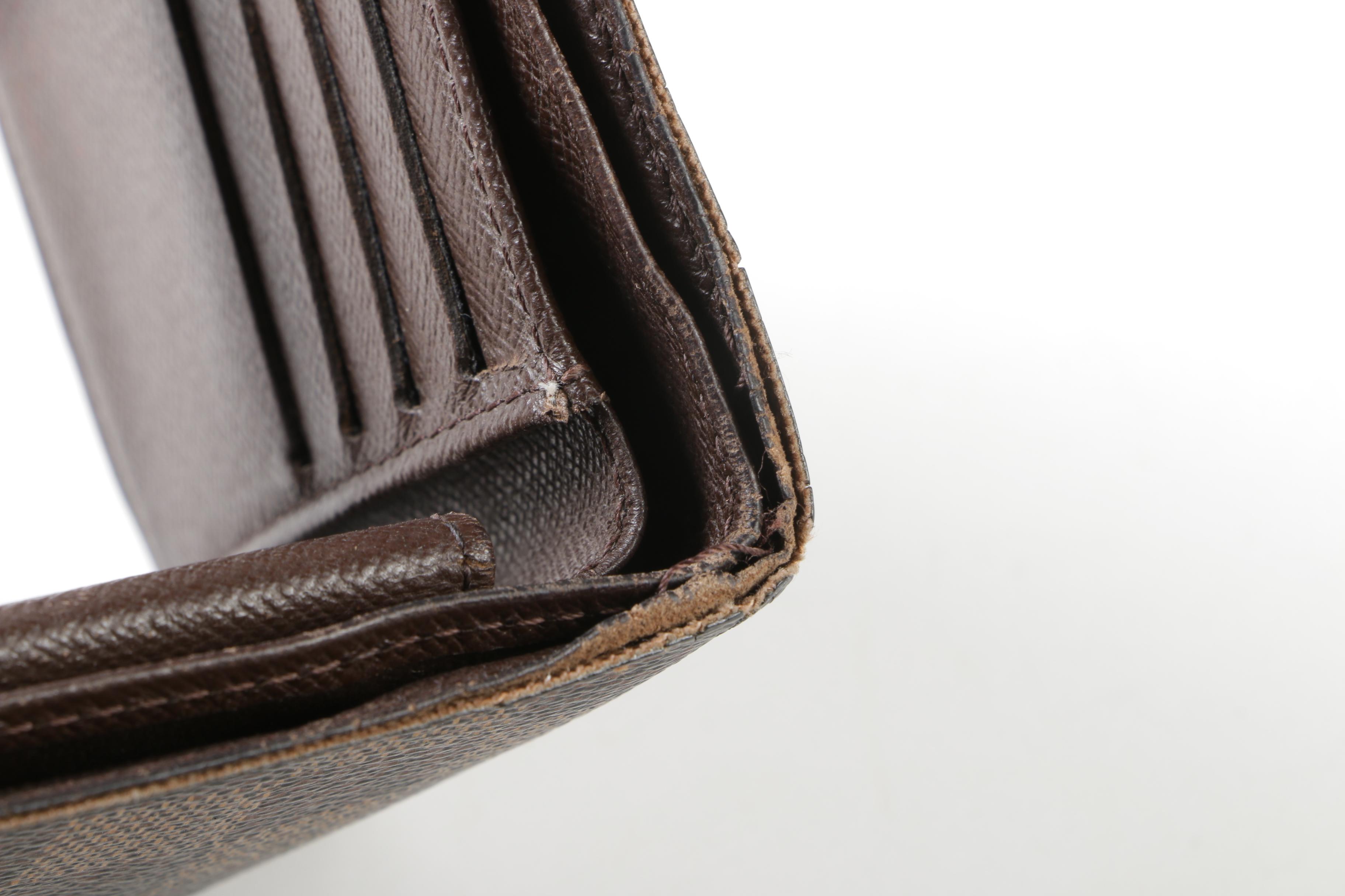 Louis Vuitton Paris Damier Ebene Canvas Bifold Wallet with Coin Pocket