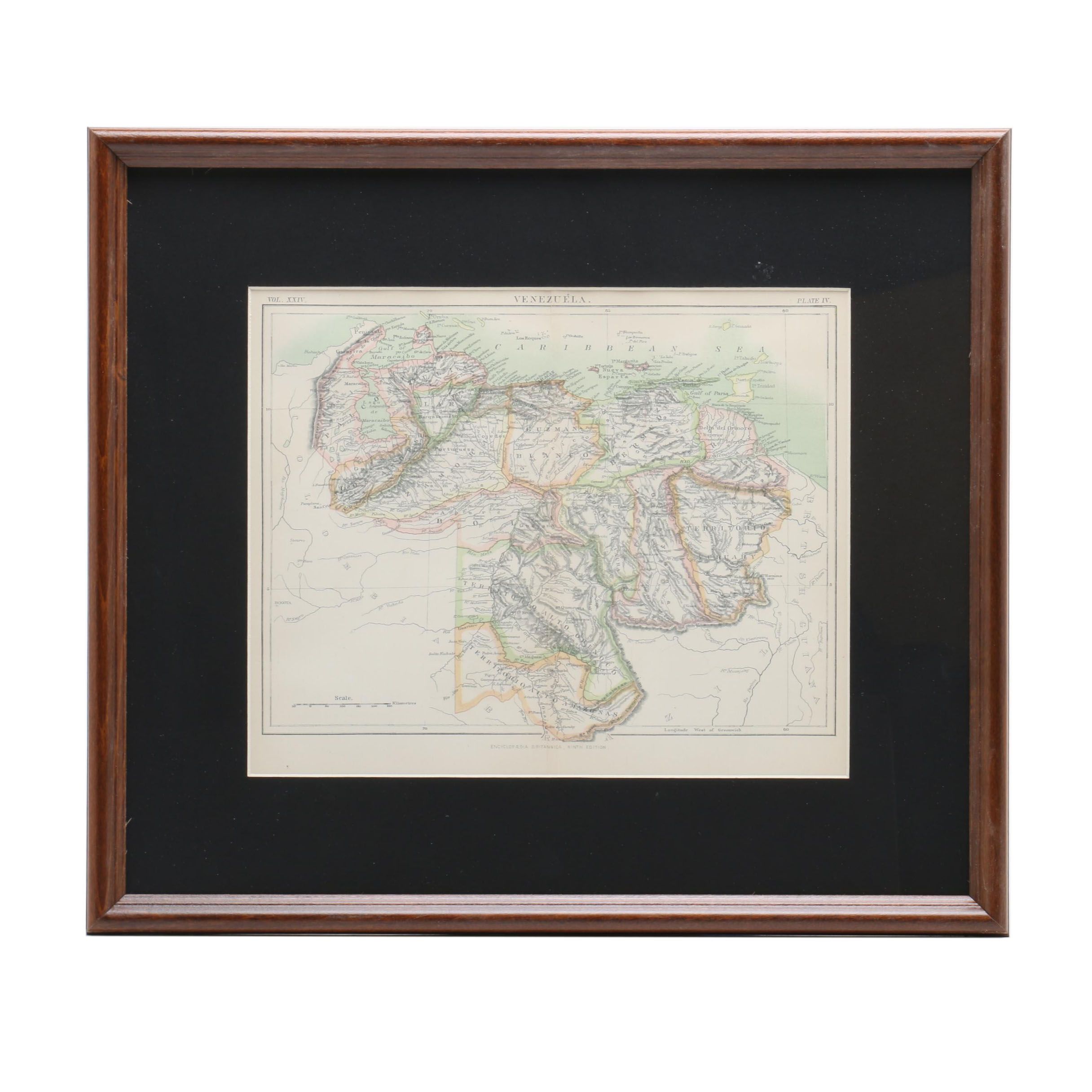 Encyclopedia Britannica Map of Venezuela