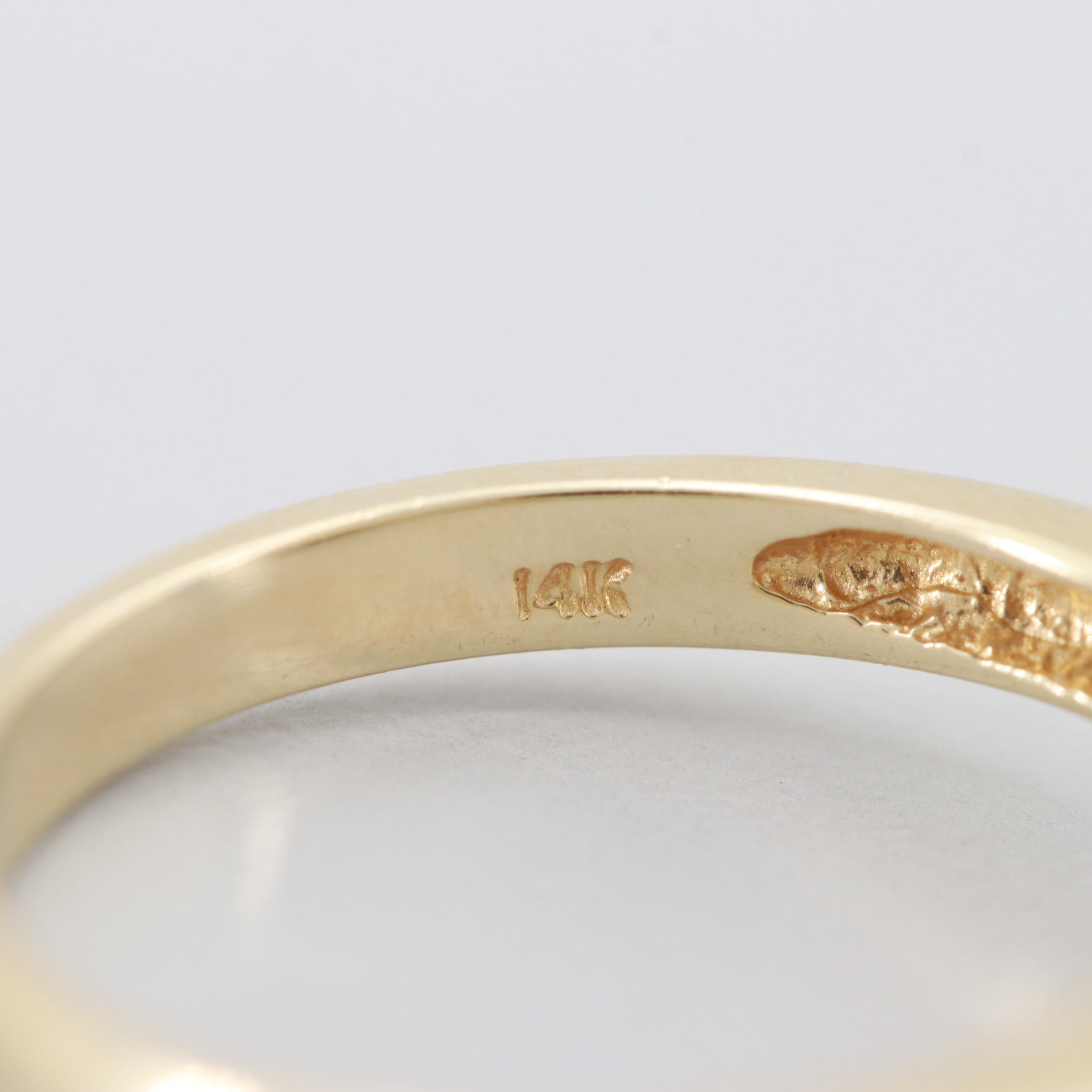 14K Yellow Gold Diamond Spinner Ring