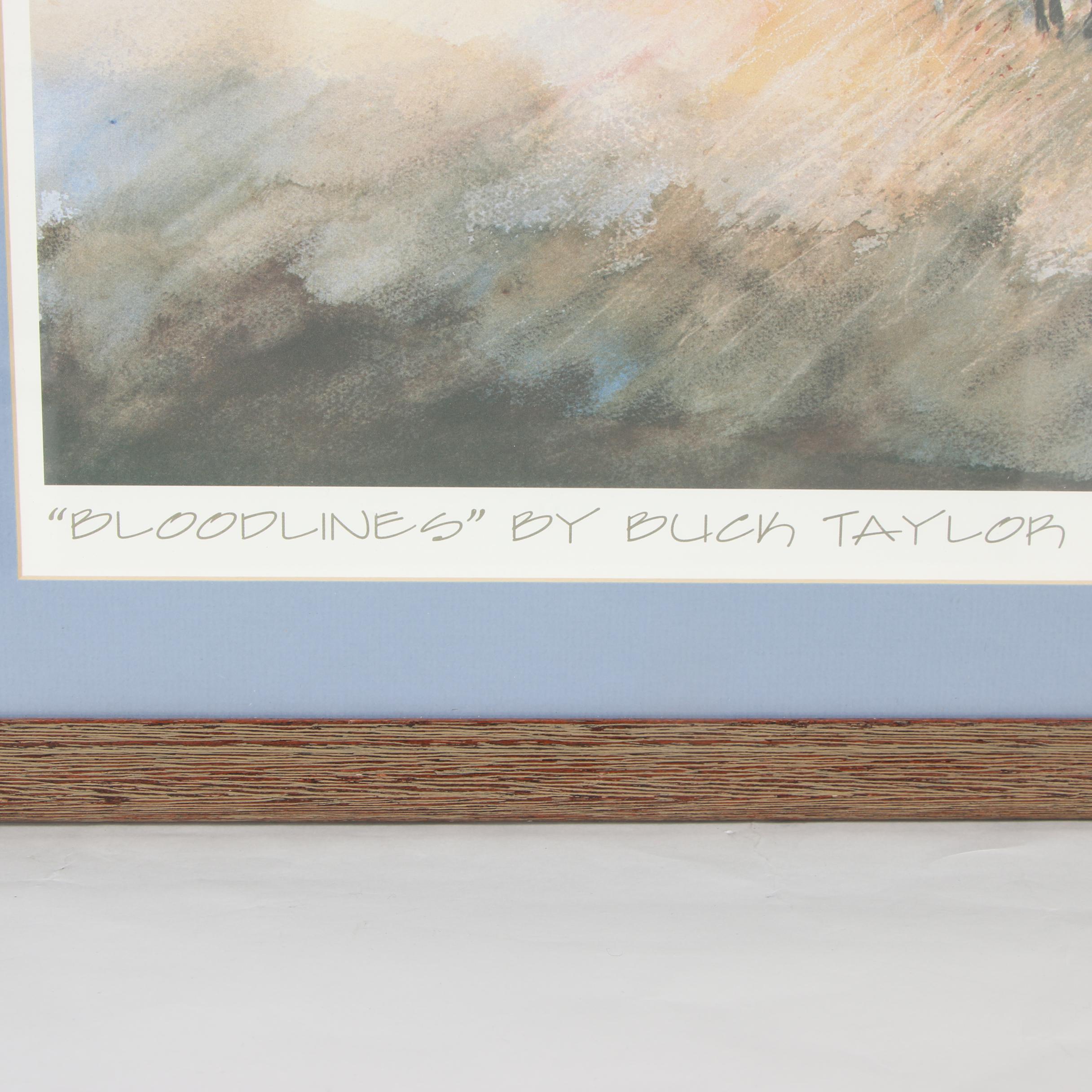 Buck Taylor 1997 AQHA Offset Lithograph Poster "Bloodlines"