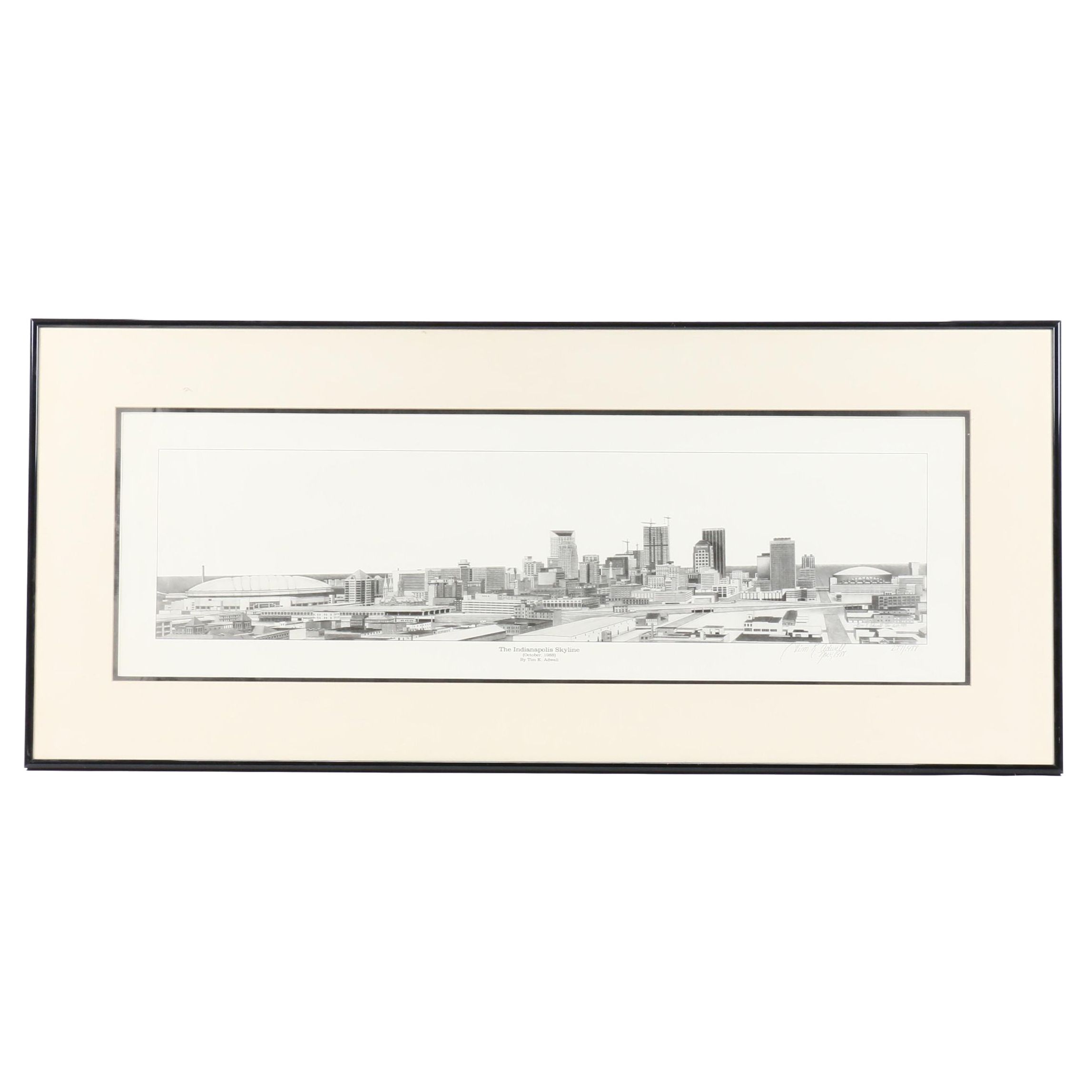 Tim K. Adwell Halftone Print "The Indianapolis Skyline"