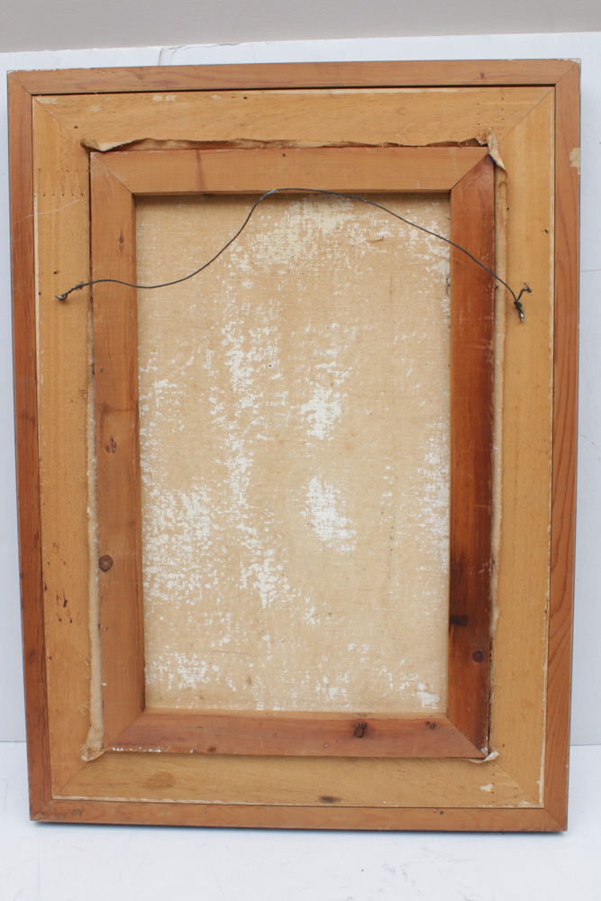 Camilo Egas Ecuadorian Market Scene Mixed Media Painting