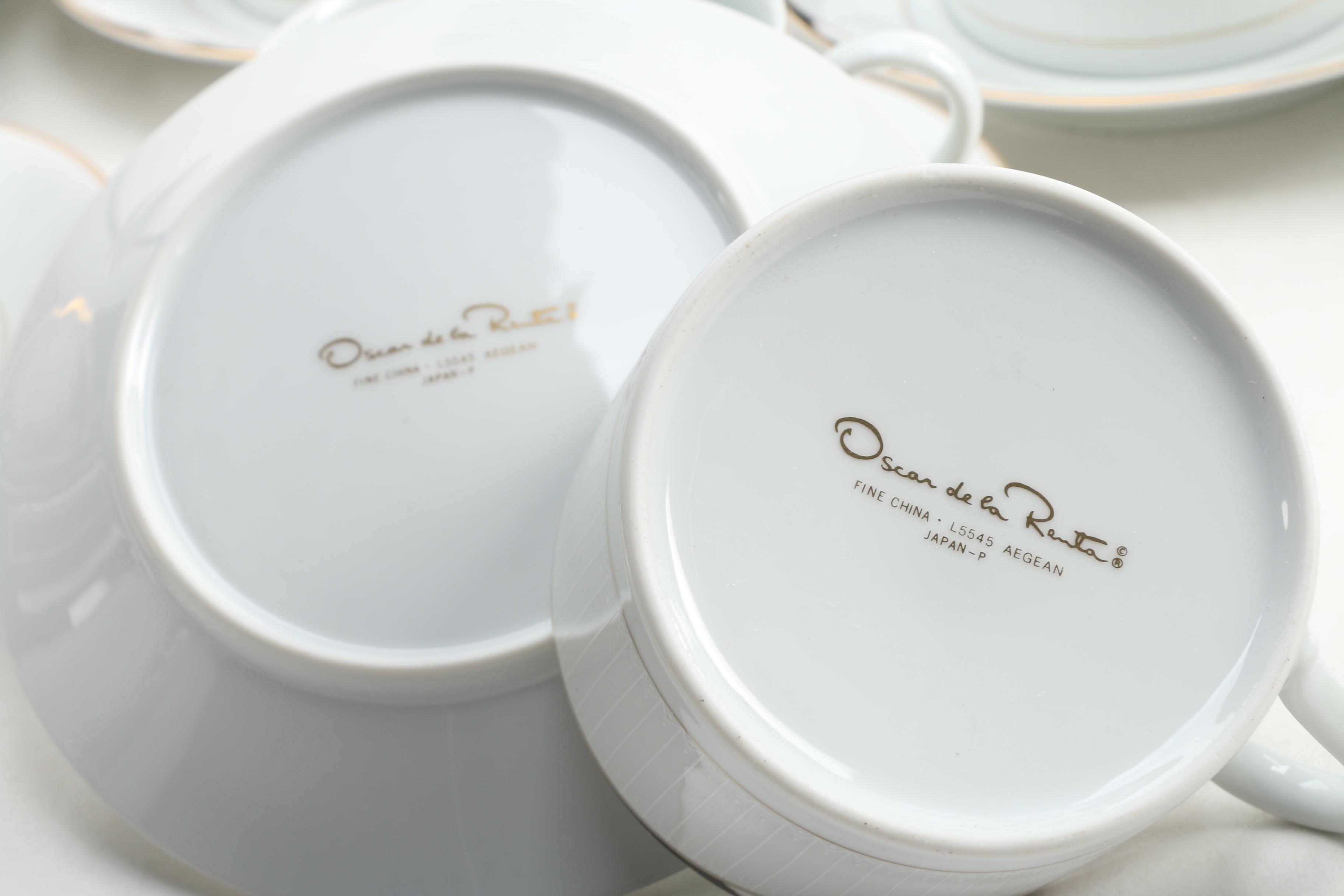 Mikasa for Oscar de la Renta "Aegean" Porcelain Dinnerware, 1992-2000