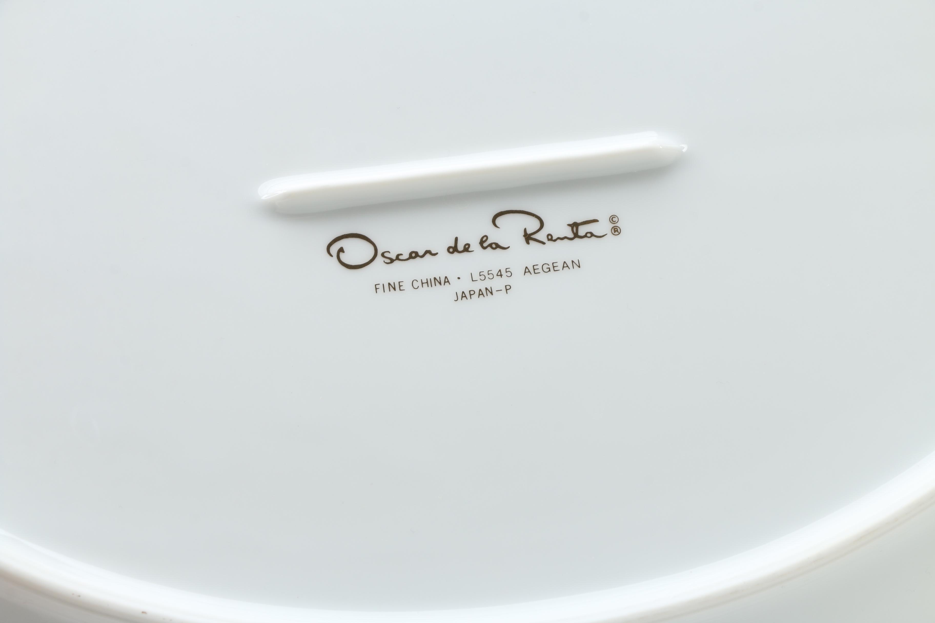 Mikasa for Oscar de la Renta "Aegean" Porcelain Dinnerware, 1992-2000