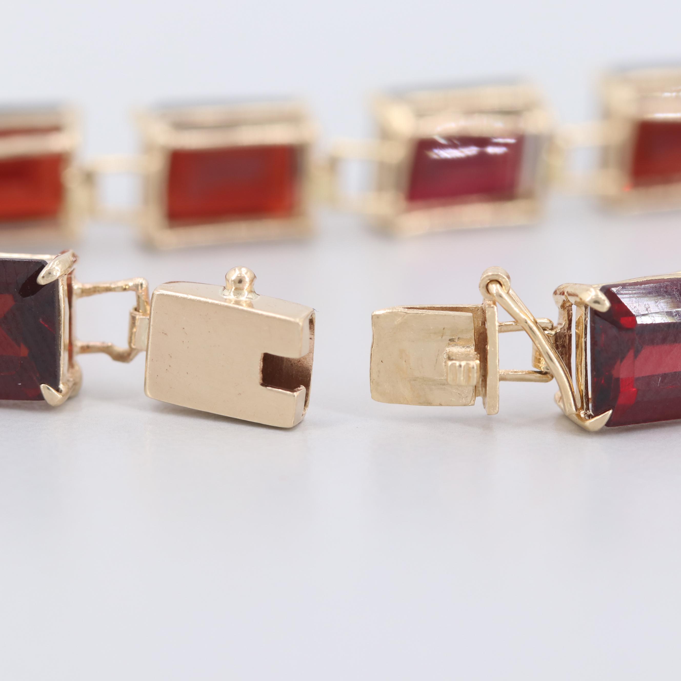 14K Yellow Gold Garnet Bracelet