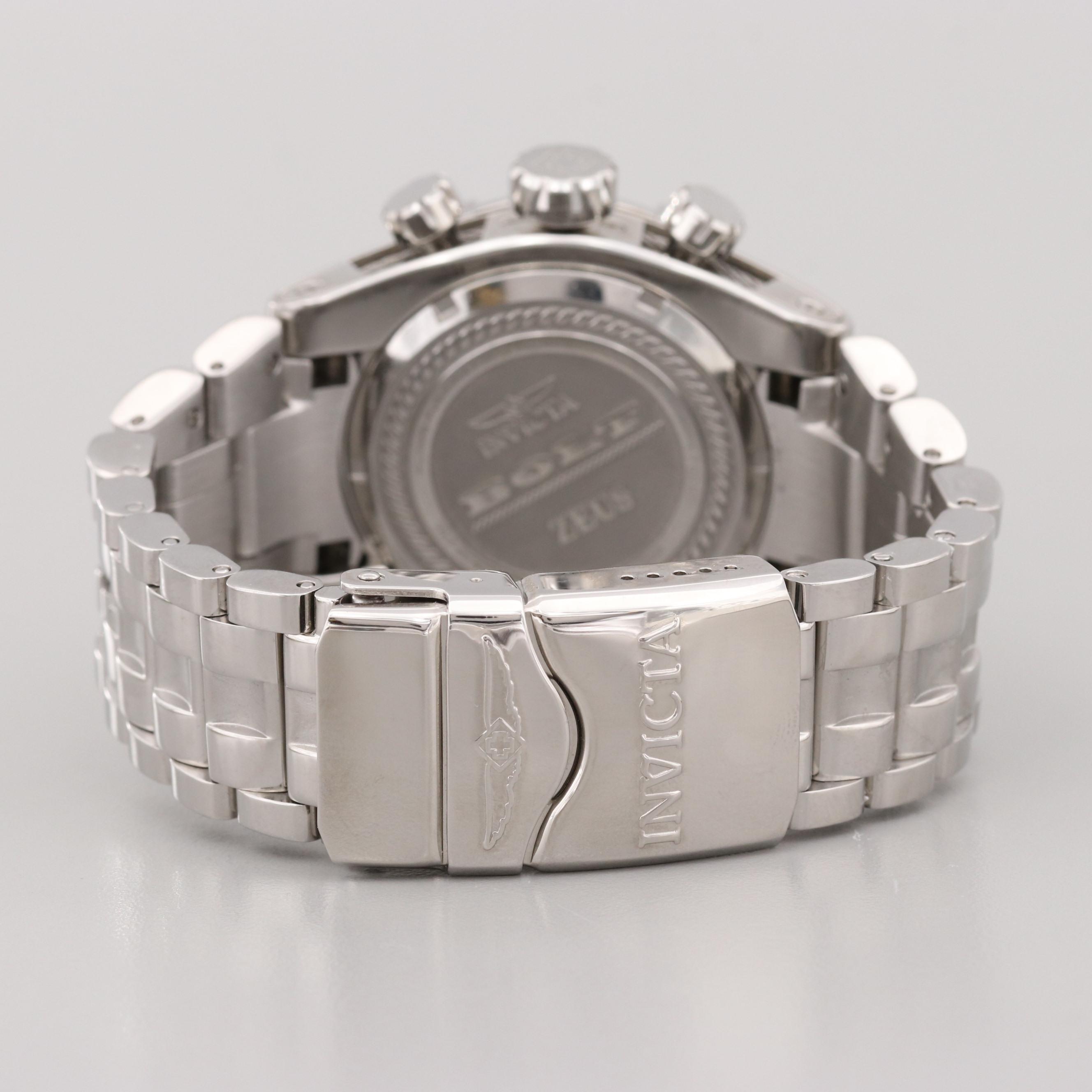 Invicta Bolt Zeus Stainless Steel Quartz Chronograph Watch and Abalone Dial