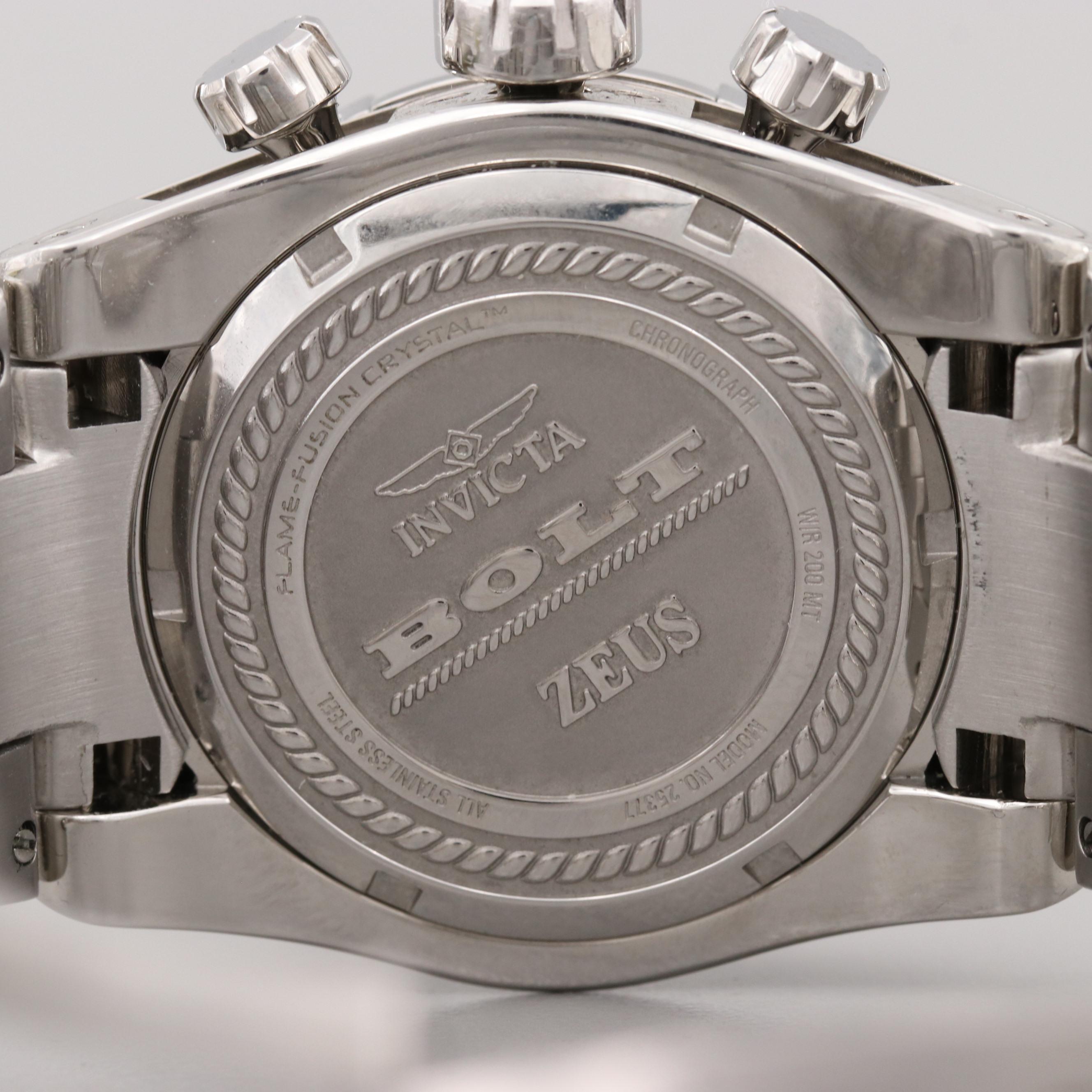 Invicta Bolt Zeus Stainless Steel Quartz Chronograph Watch and Abalone Dial