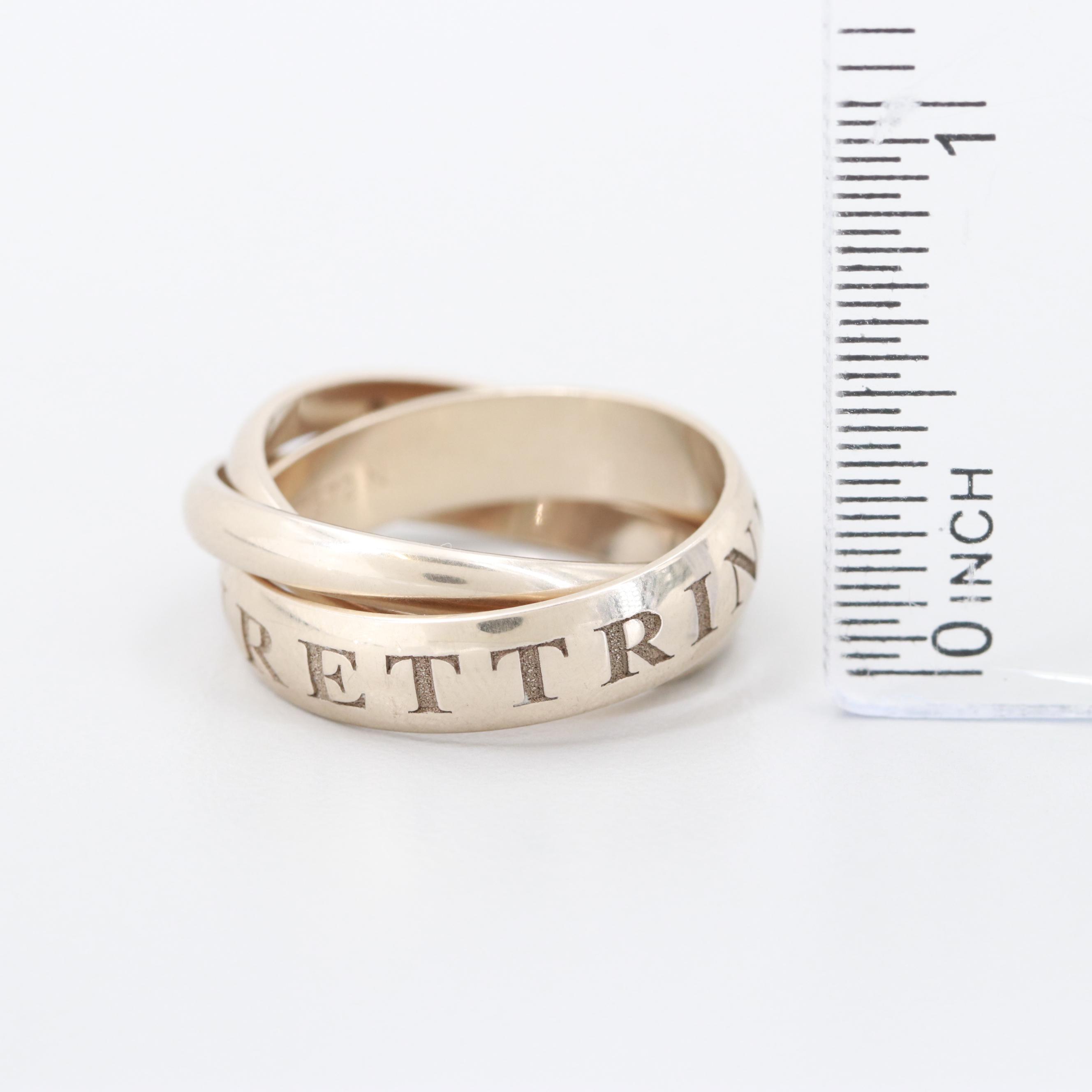 Cartier 18K White Gold "Amour et Trinity" Rolling Ring