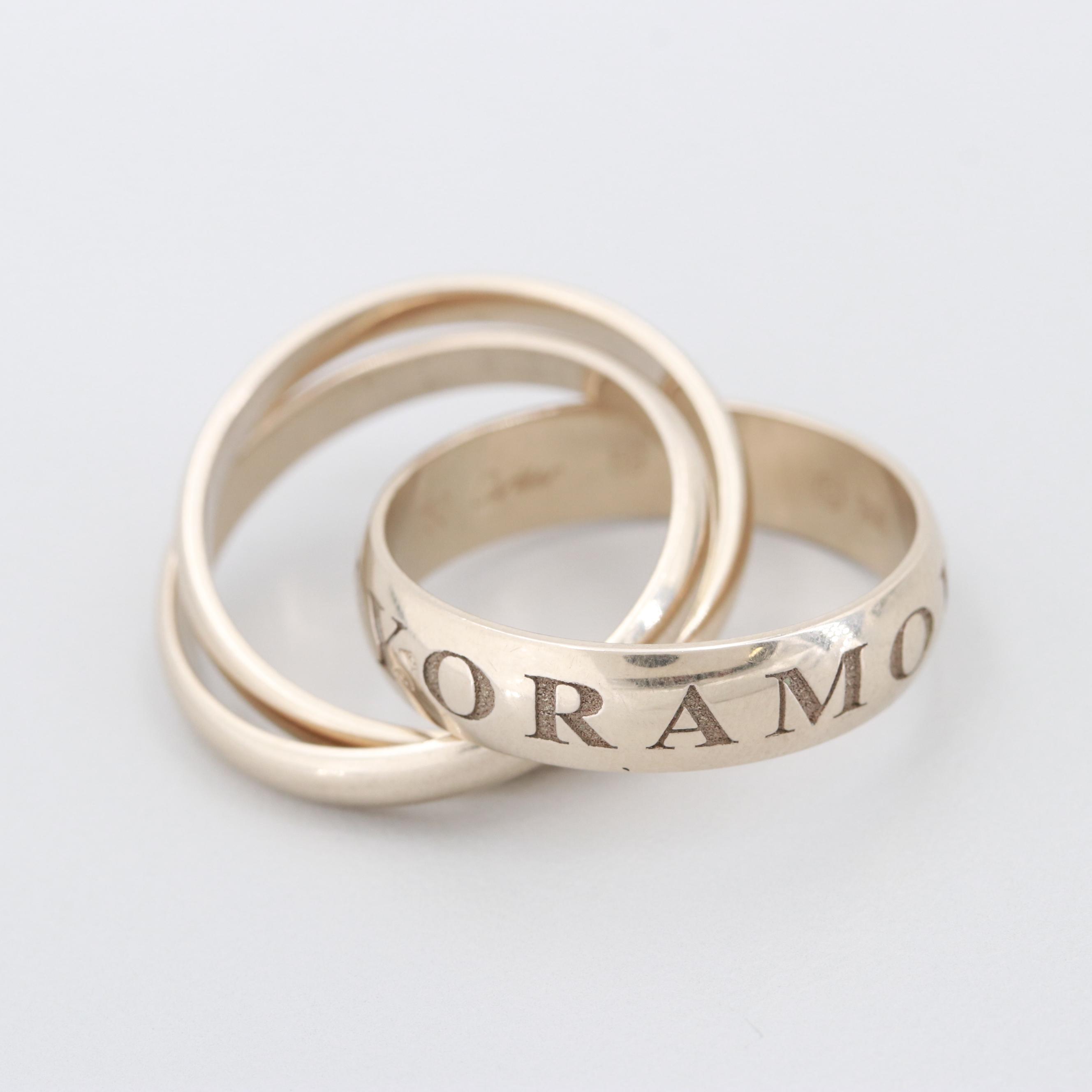 Cartier 18K White Gold "Amour et Trinity" Rolling Ring