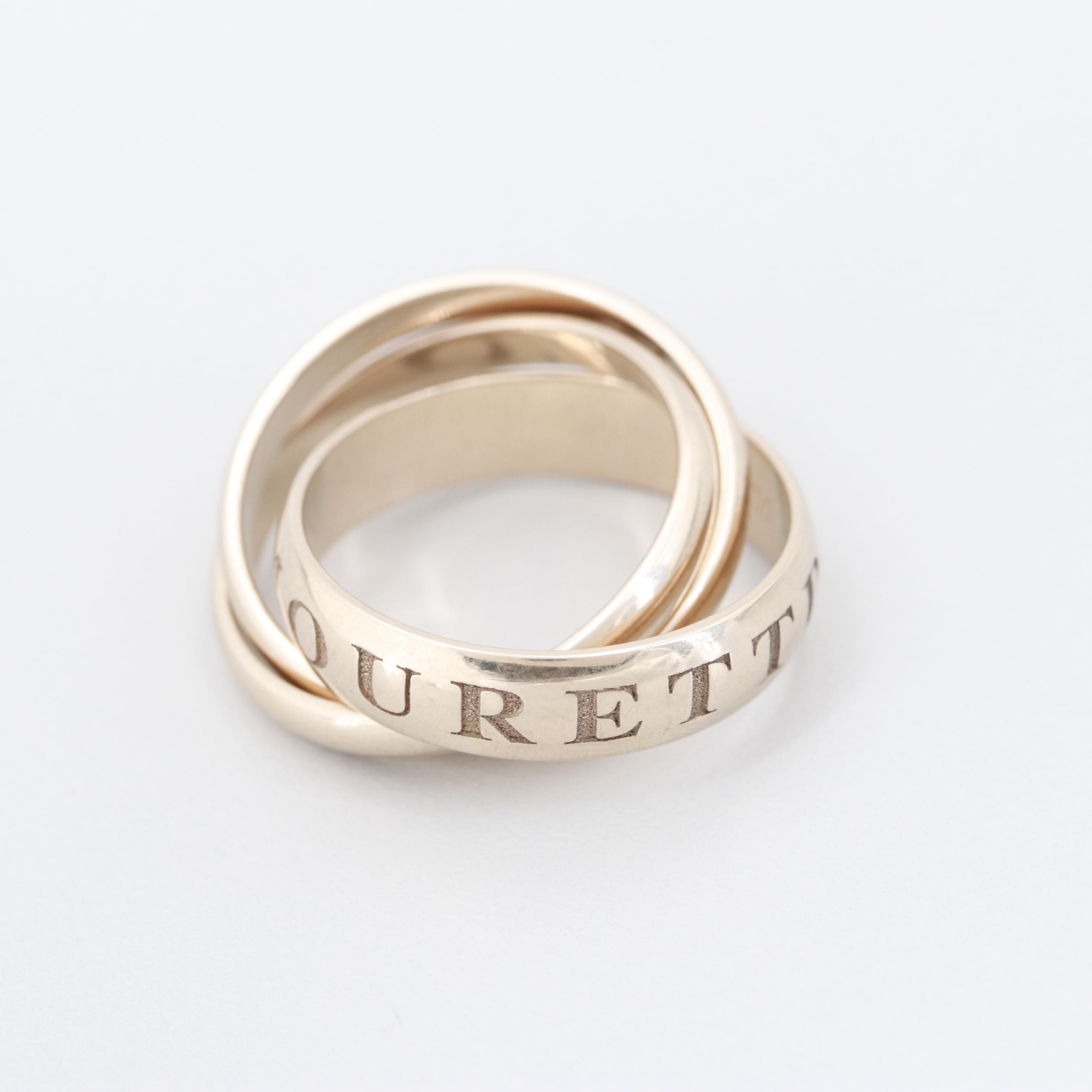 Cartier 18K White Gold "Amour et Trinity" Rolling Ring