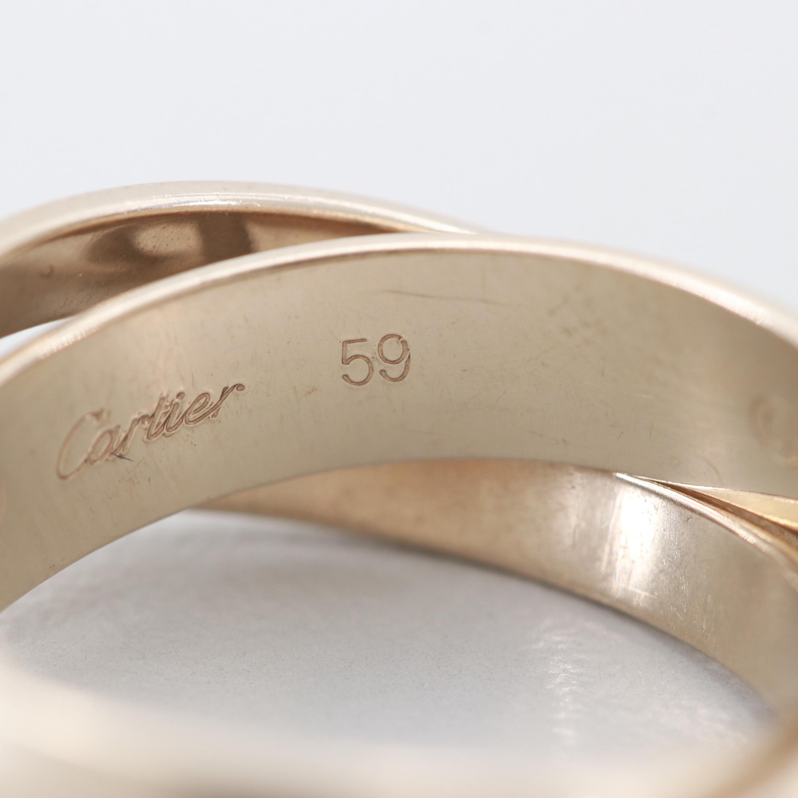 Cartier 18K White Gold "Amour et Trinity" Rolling Ring
