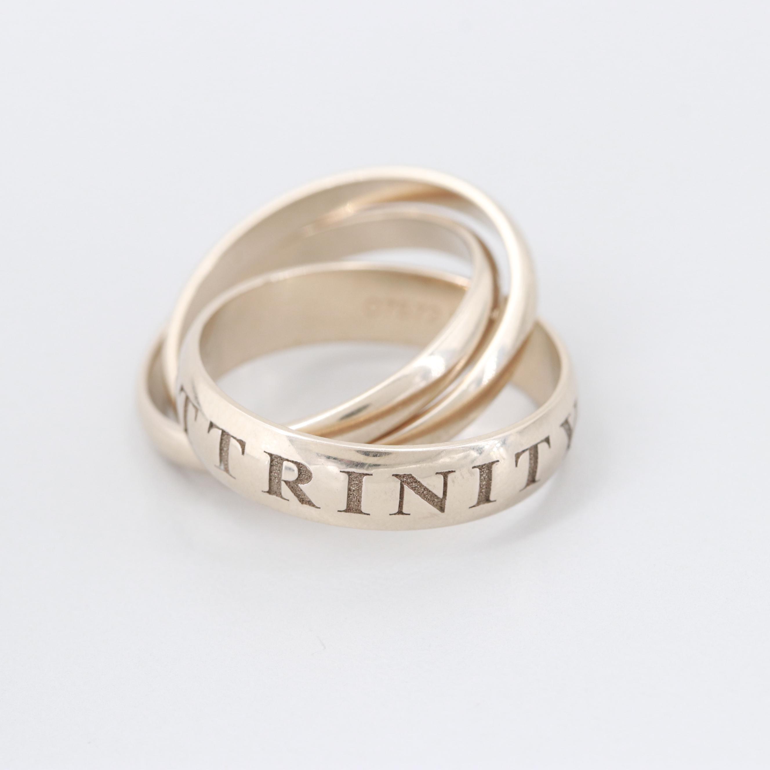 Cartier 18K White Gold "Amour et Trinity" Rolling Ring