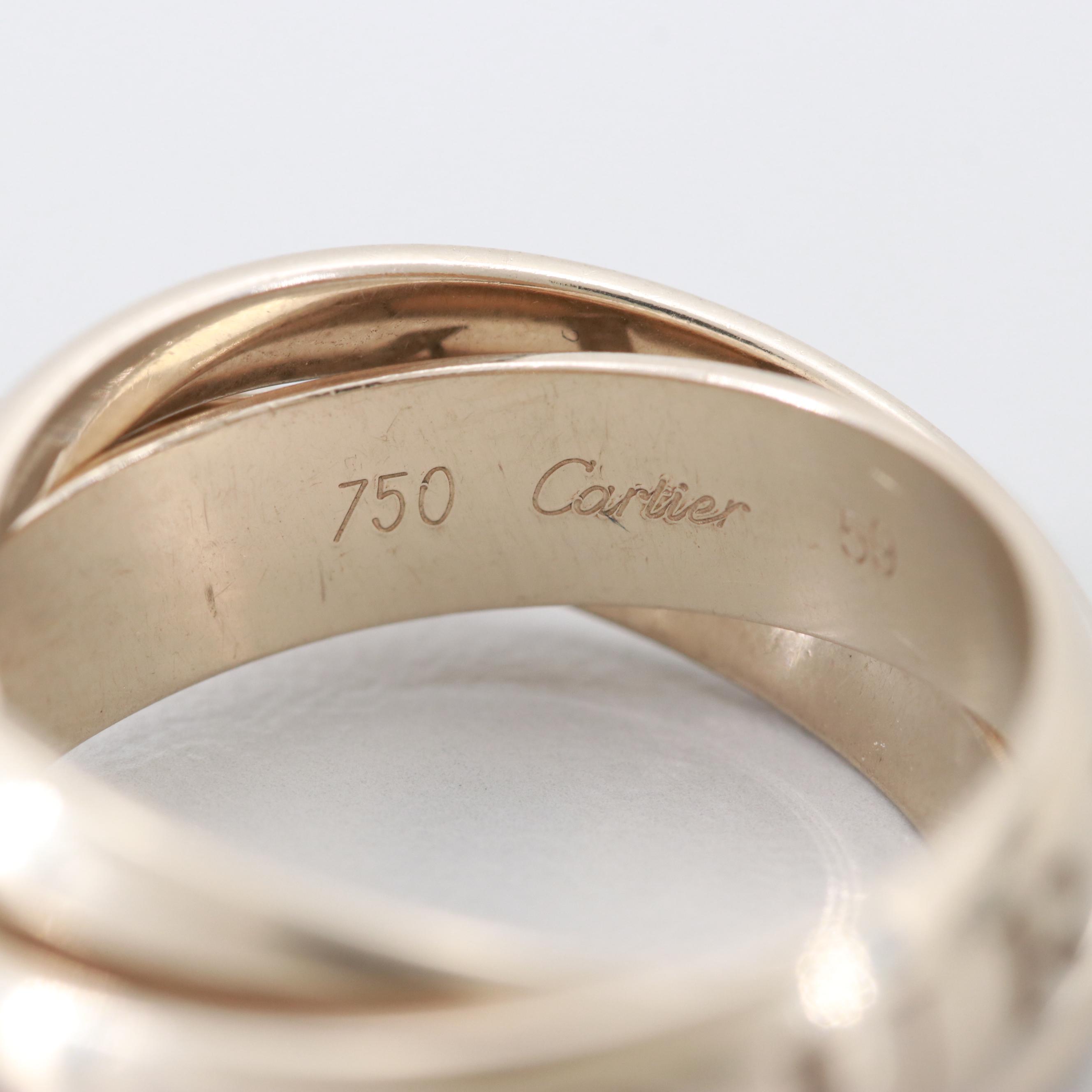 Cartier 18K White Gold "Amour et Trinity" Rolling Ring