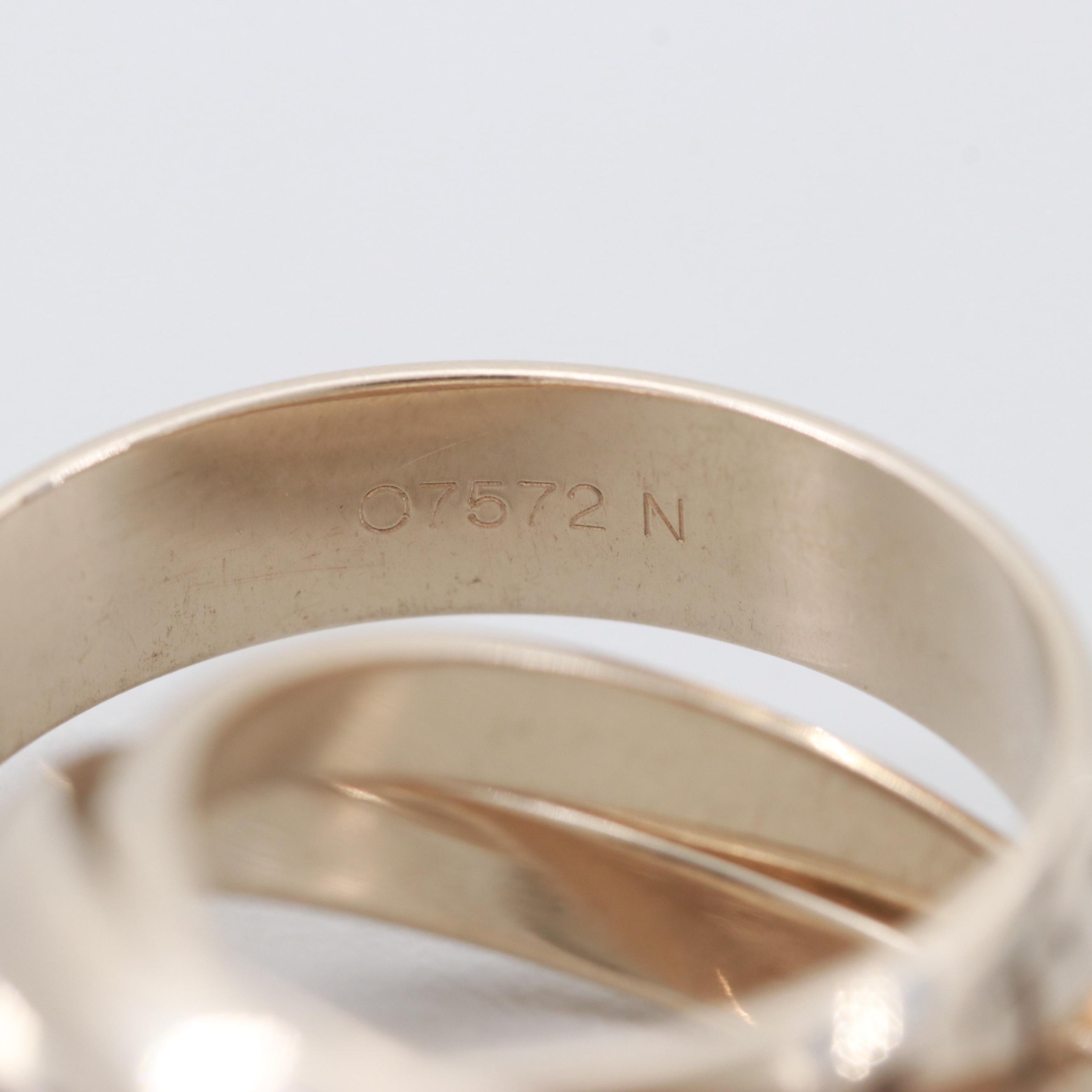 Cartier 18K White Gold "Amour et Trinity" Rolling Ring