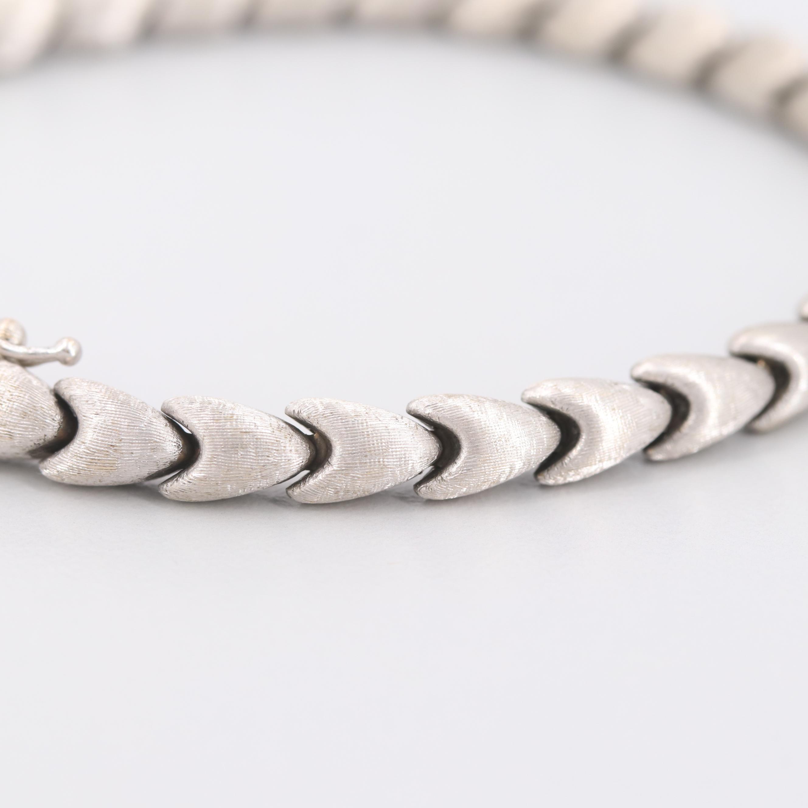 Chiampesan Fabris 18K White Gold Blue Sapphire Satin Finish Bracelet