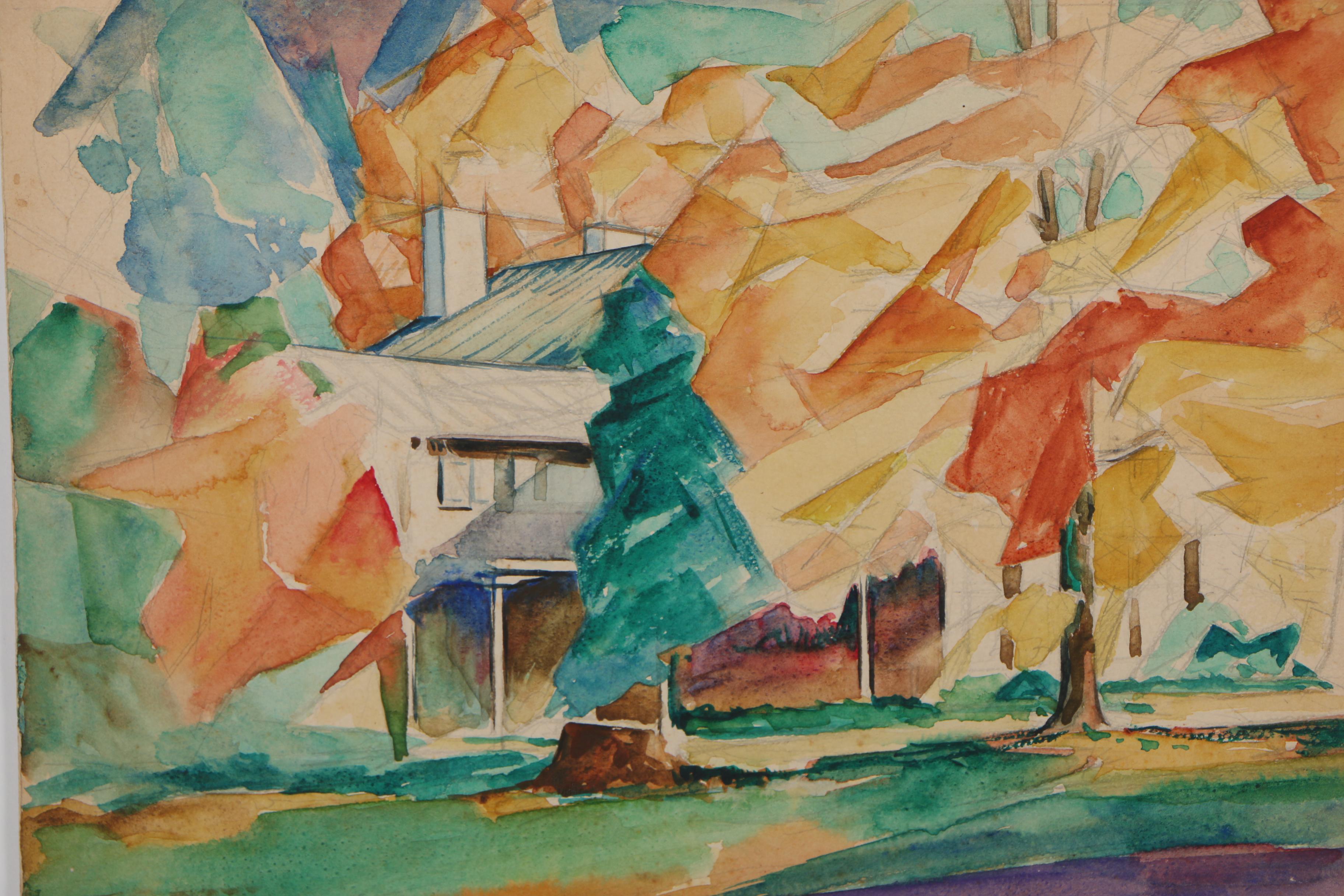 Robert Whitmore Abstract Landscape Watercolor Painting