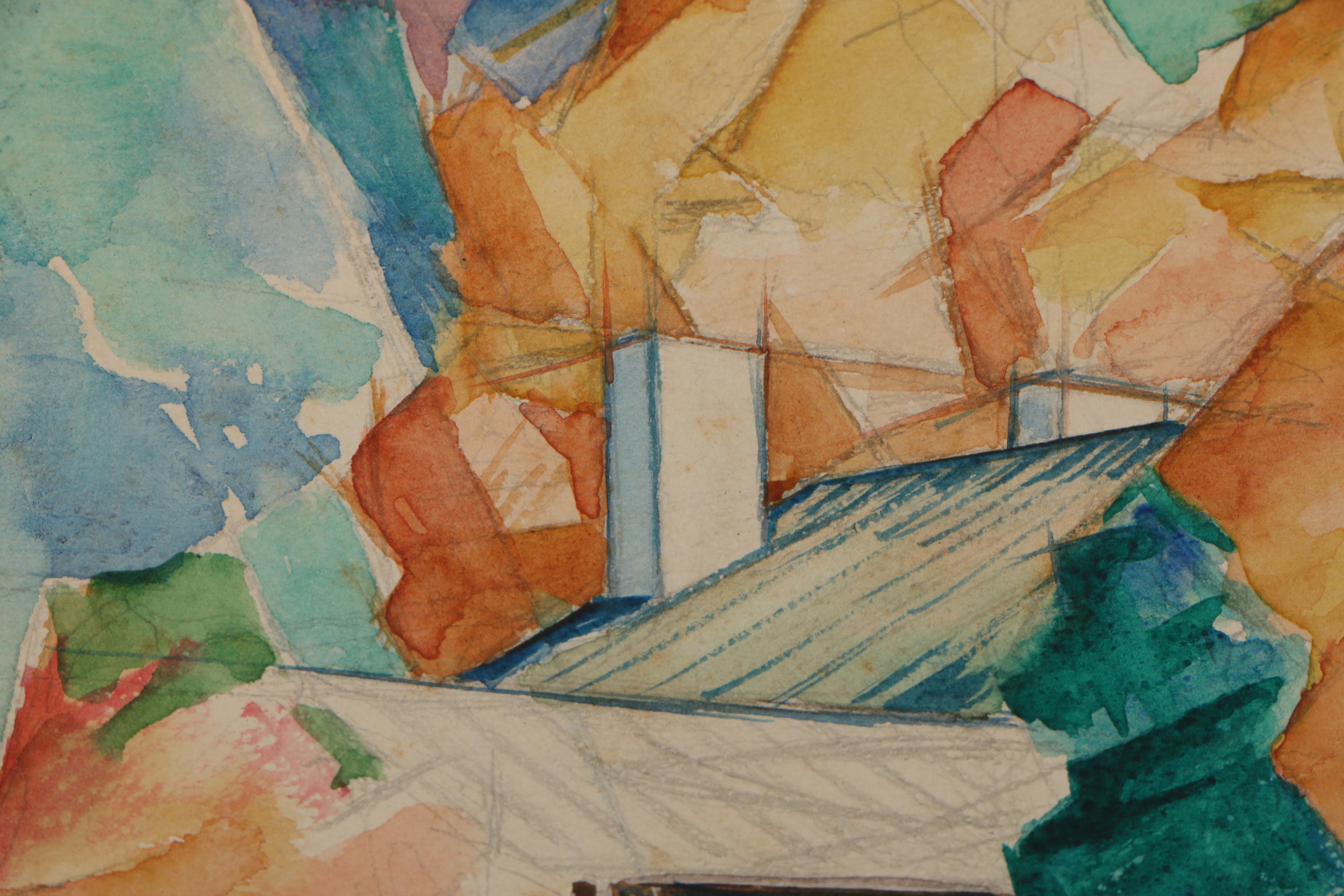 Robert Whitmore Abstract Landscape Watercolor Painting