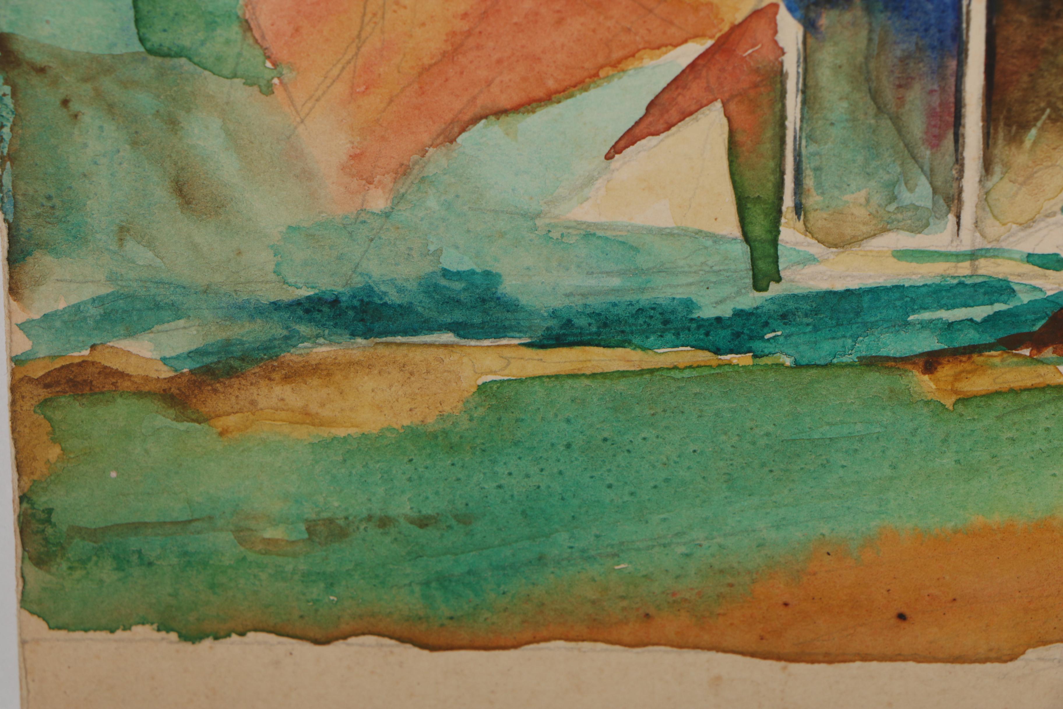 Robert Whitmore Abstract Landscape Watercolor Painting