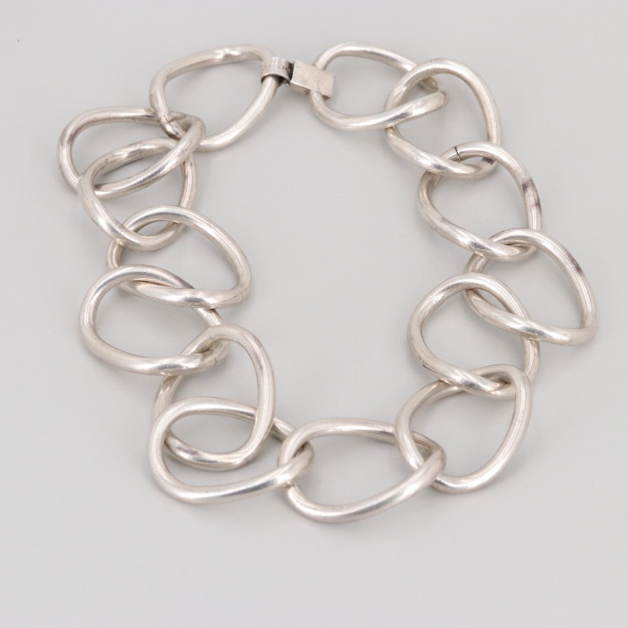 Taxco Mexico Sterling Silver Link Necklace