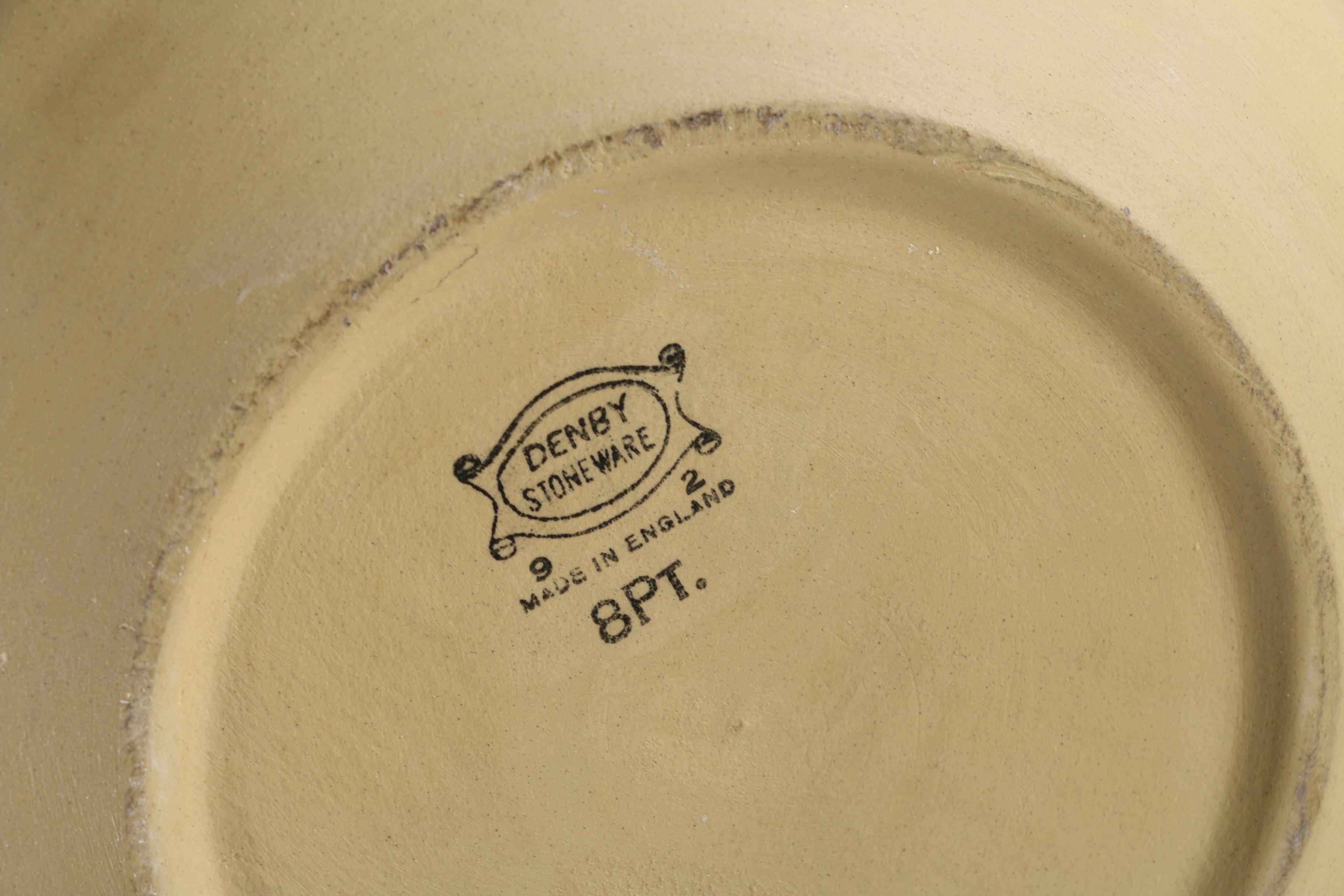 Denby "Gourmet" Stoneware 4.5 Quart Round Casserole Dish, 1965-1976