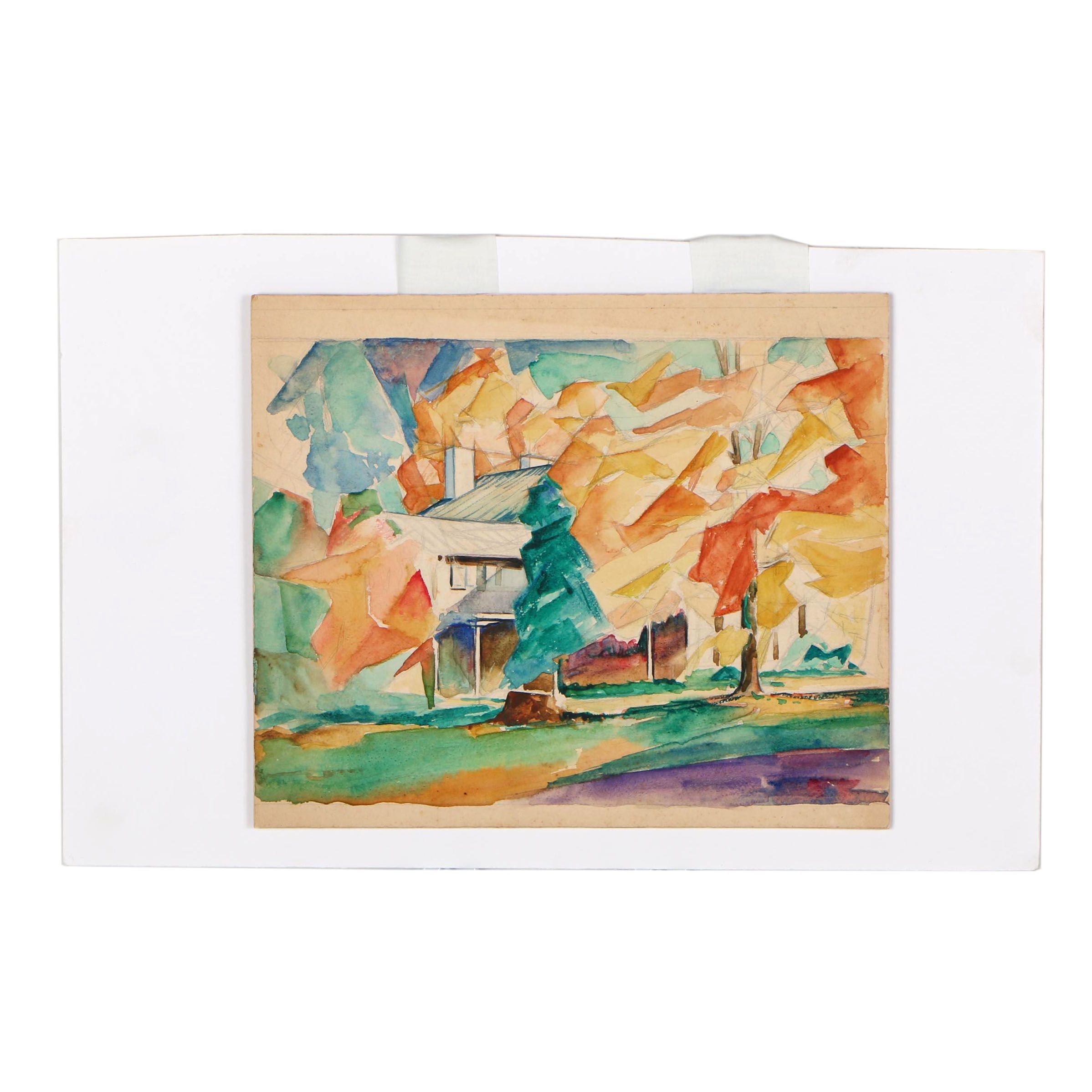 Robert Whitmore Abstract Landscape Watercolor Painting