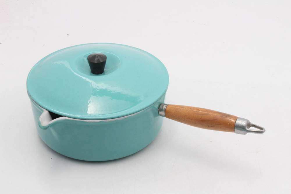 Le Creuset "Paris Blue" Enamel Cookware, Mid-Century