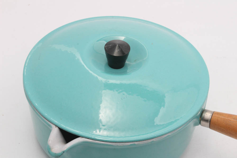 Le Creuset "Paris Blue" Enamel Cookware, Mid-Century