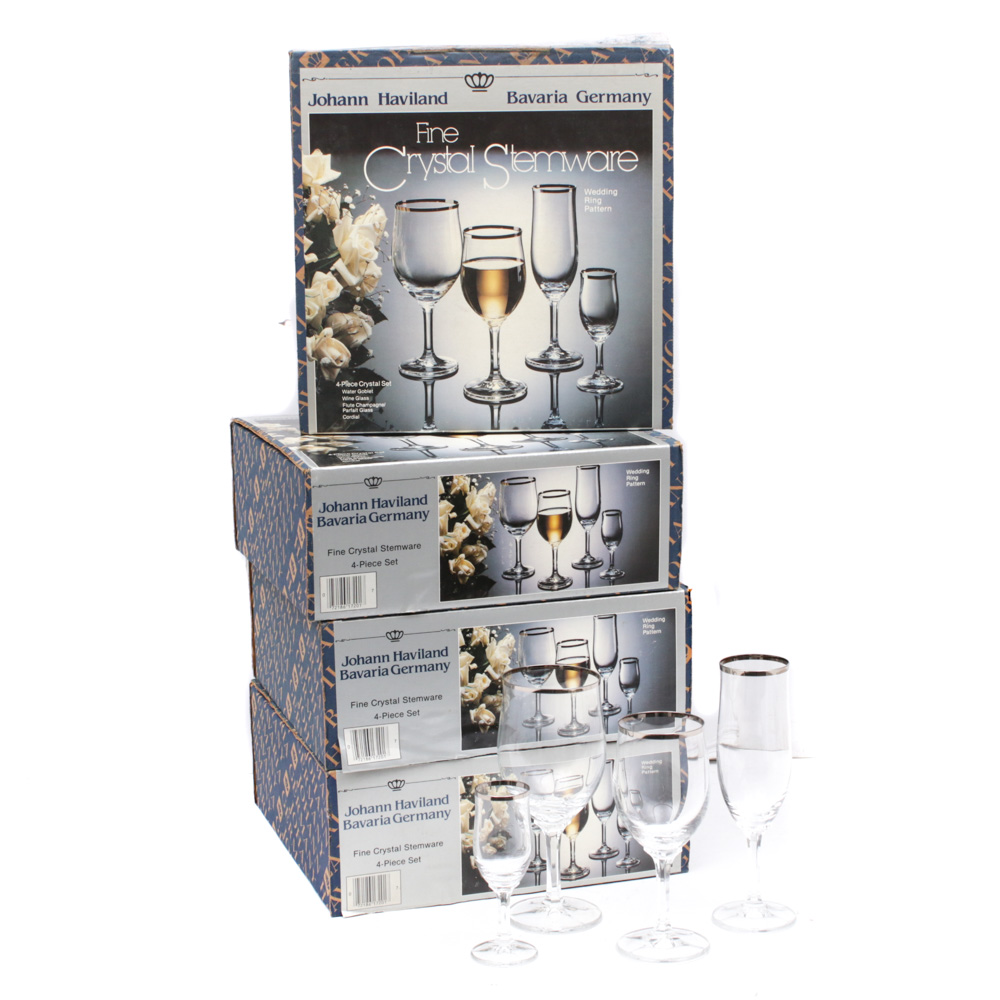 Johann Haviland "Wedding Ring" Crystal Stemware