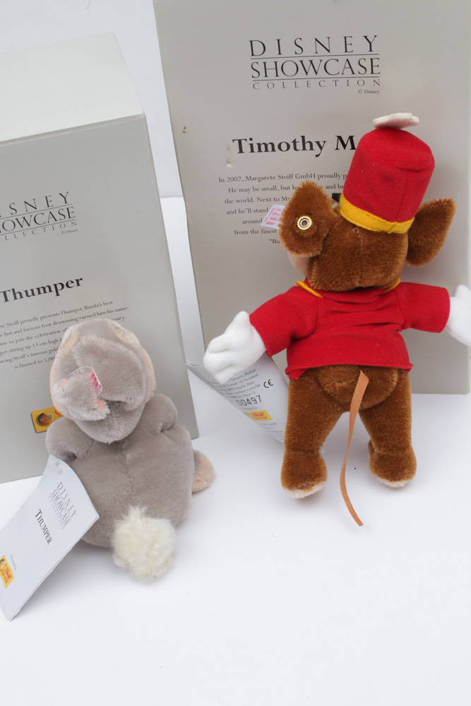 Steiff Disney Showcase Collections "Thumper" and "Timothy Mouse" Stuffed Toys