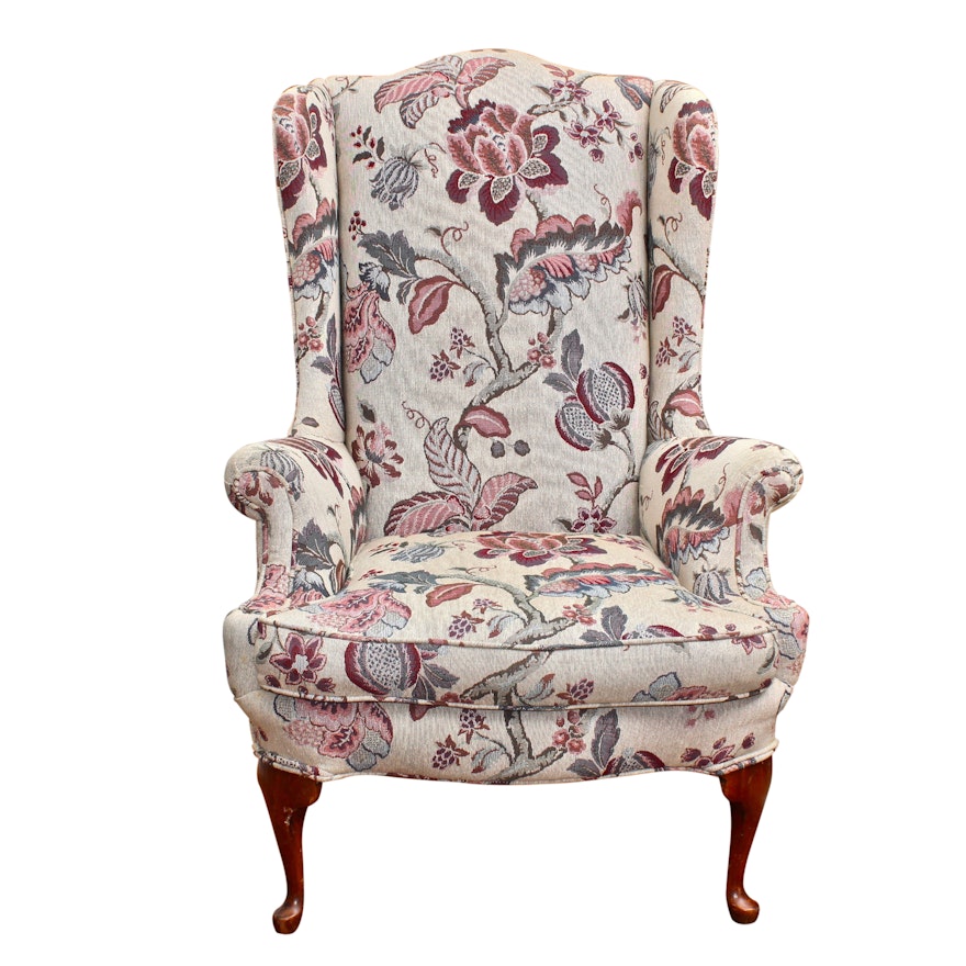 Queen Anne Wingback Arm Chair, 20th Century