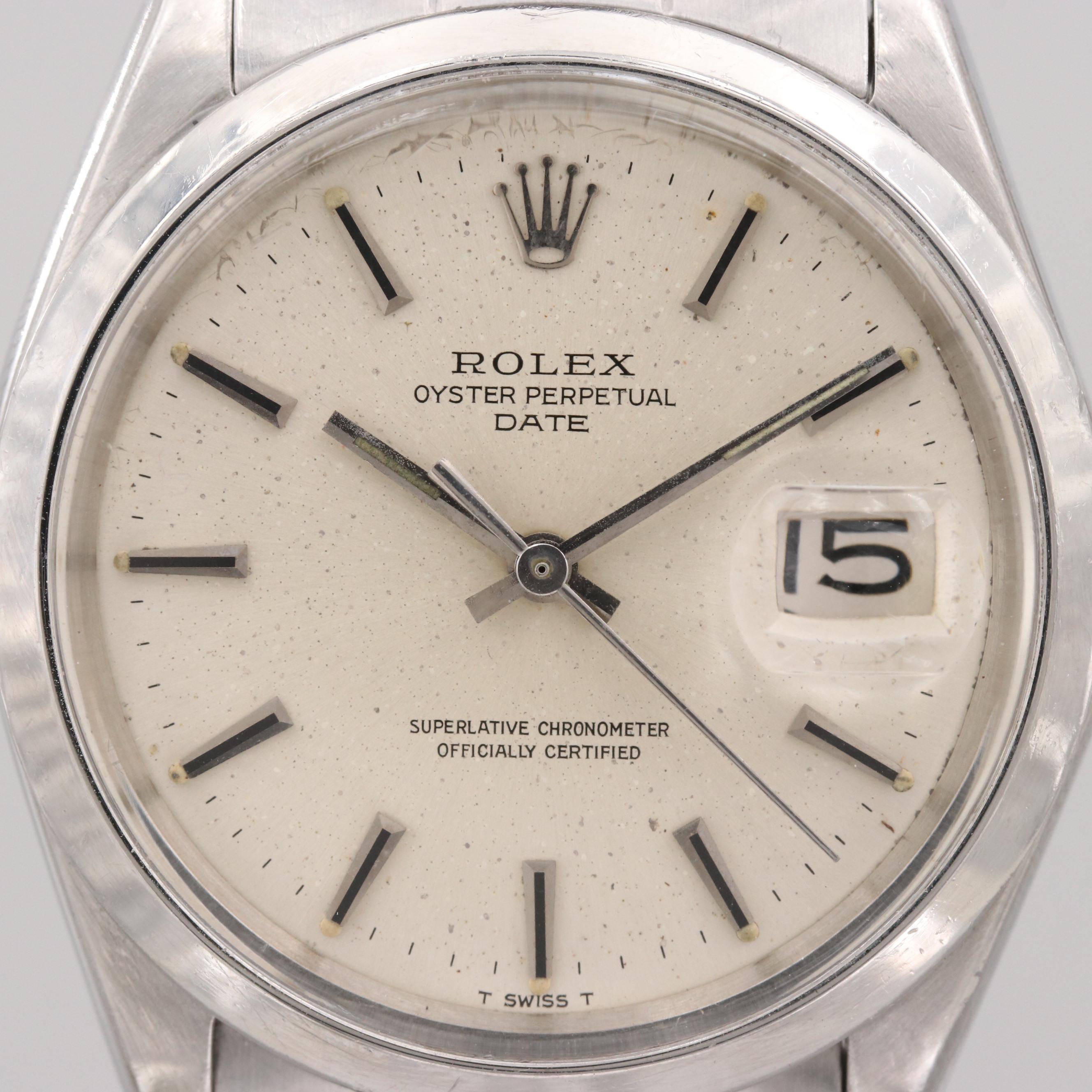 Rolex Oyster Perpetual Date Stainless Steel Watch, 1970
