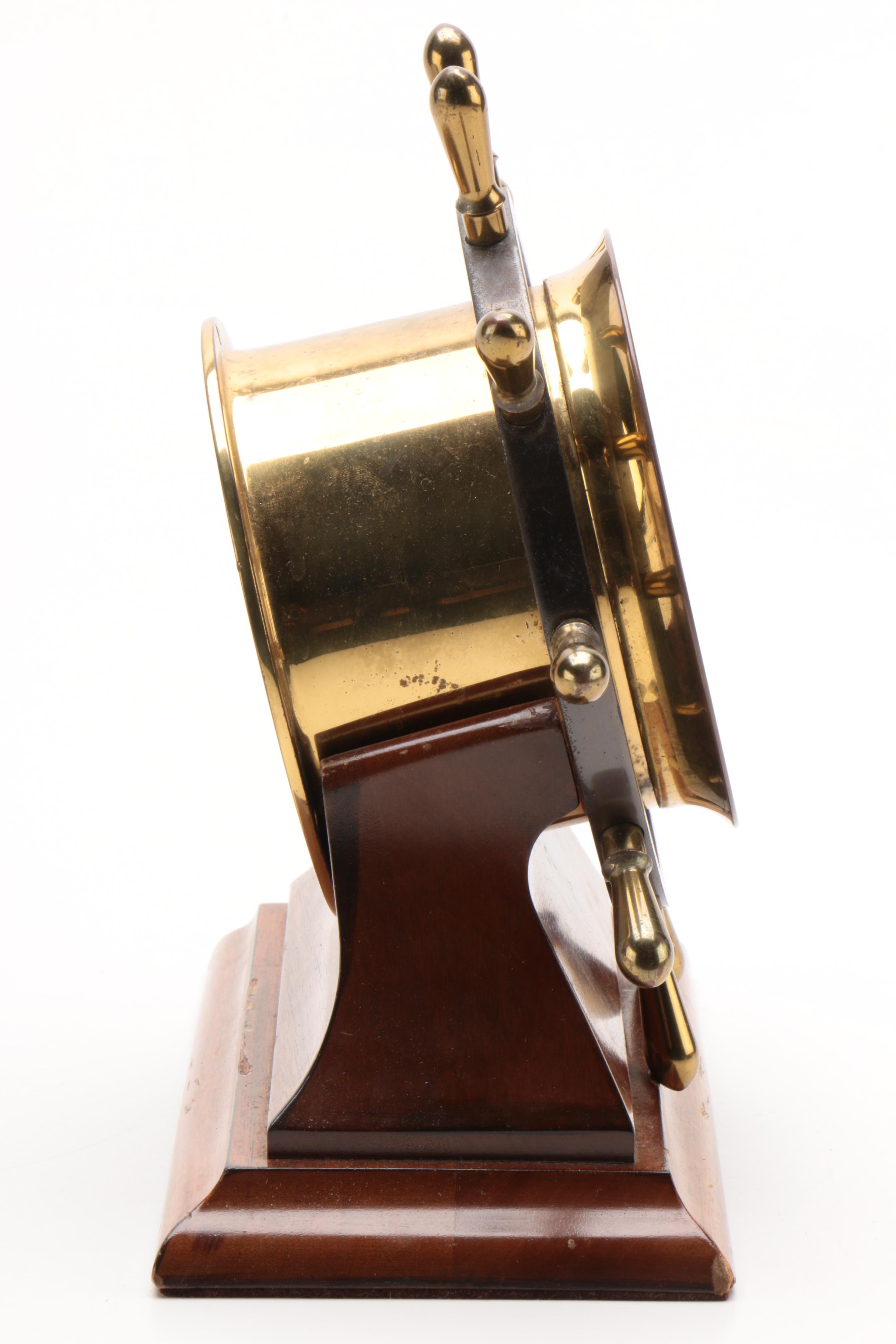 Chelsea for Abercrombie & Fitch Ship's Bell Brass Mantle Clock, 1930s