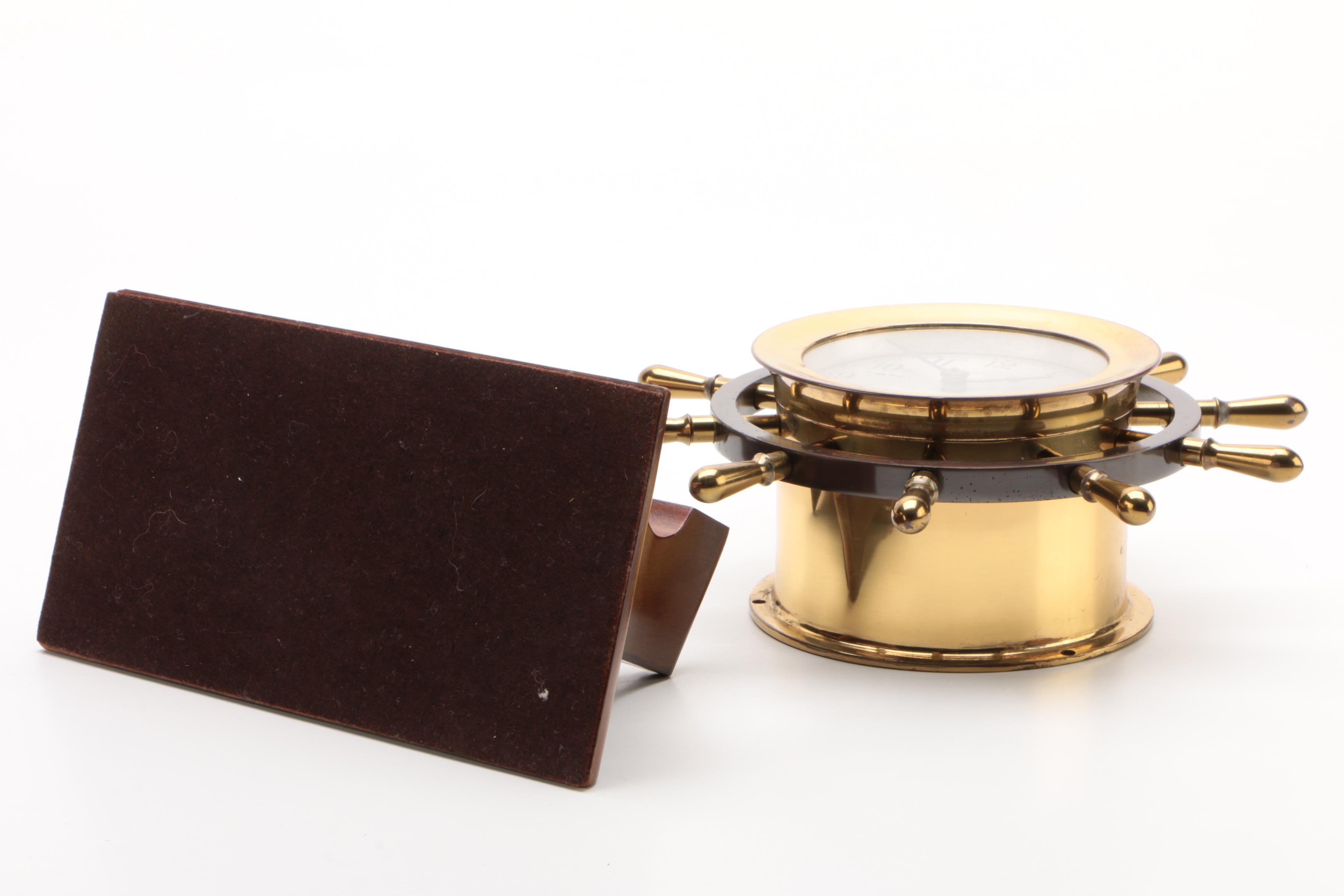 Chelsea for Abercrombie & Fitch Ship's Bell Brass Mantle Clock, 1930s