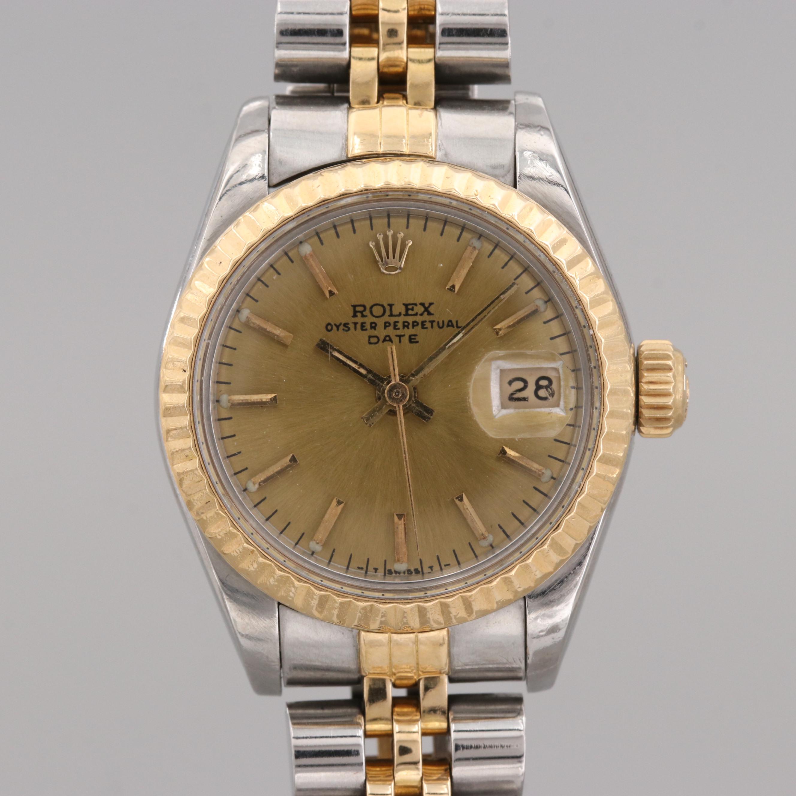 Rolex Oyster Perpetual Date Stainless Steel and 18K Yellow Gold Watch, 1963