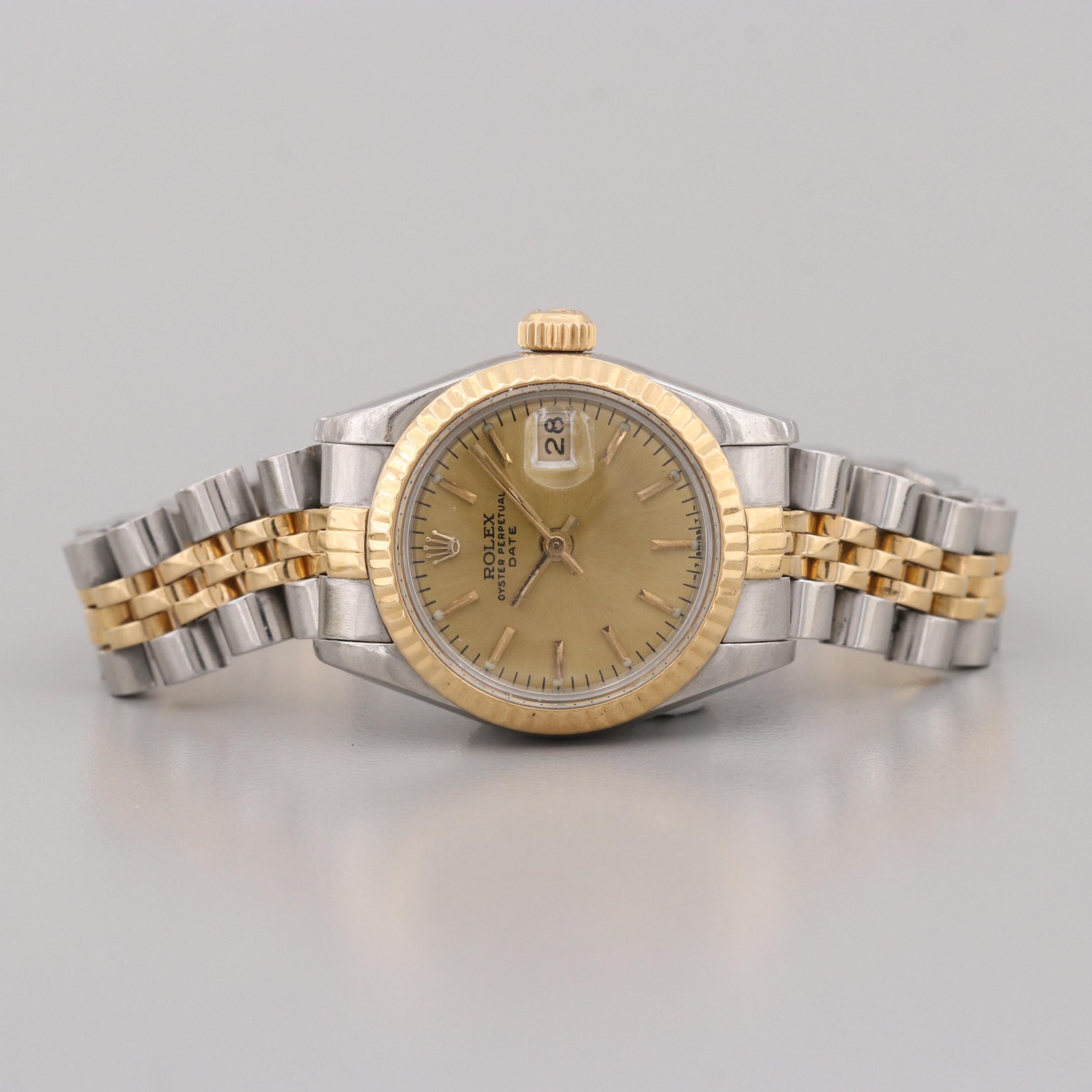 Rolex Oyster Perpetual Date Stainless Steel and 18K Yellow Gold Watch, 1963