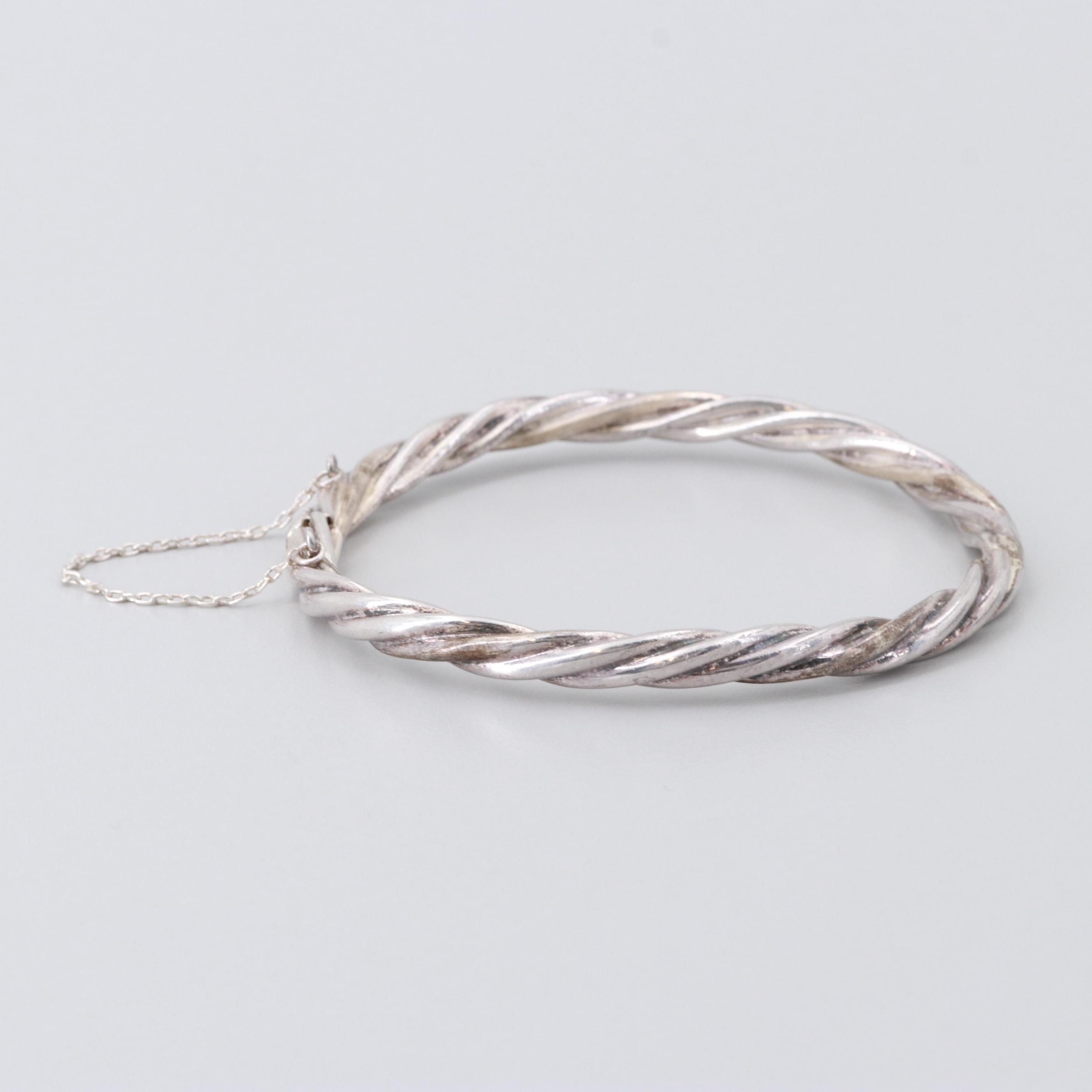 Sterling Silver Twisted Bangle Bracelet