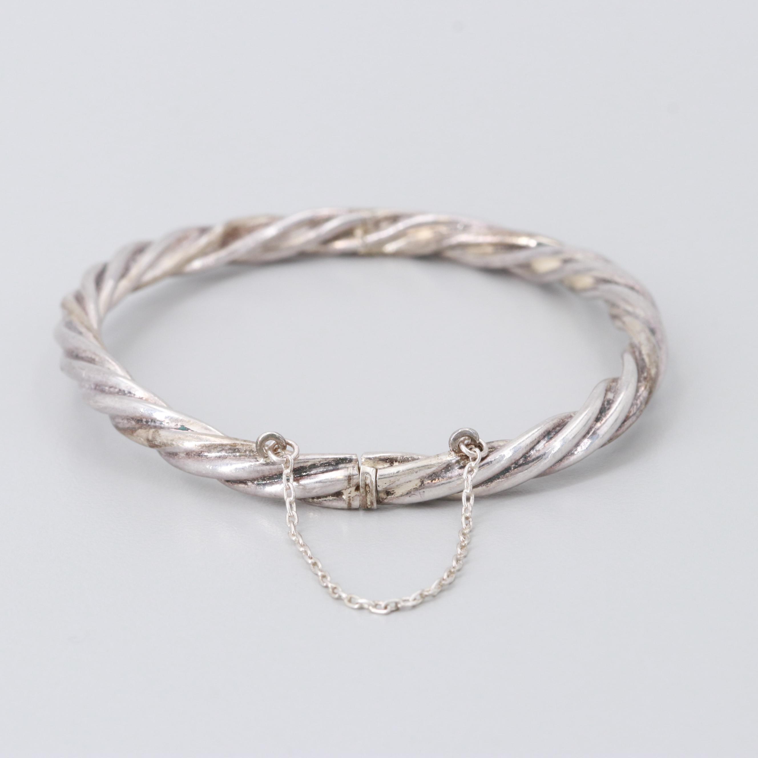 Sterling Silver Twisted Bangle Bracelet