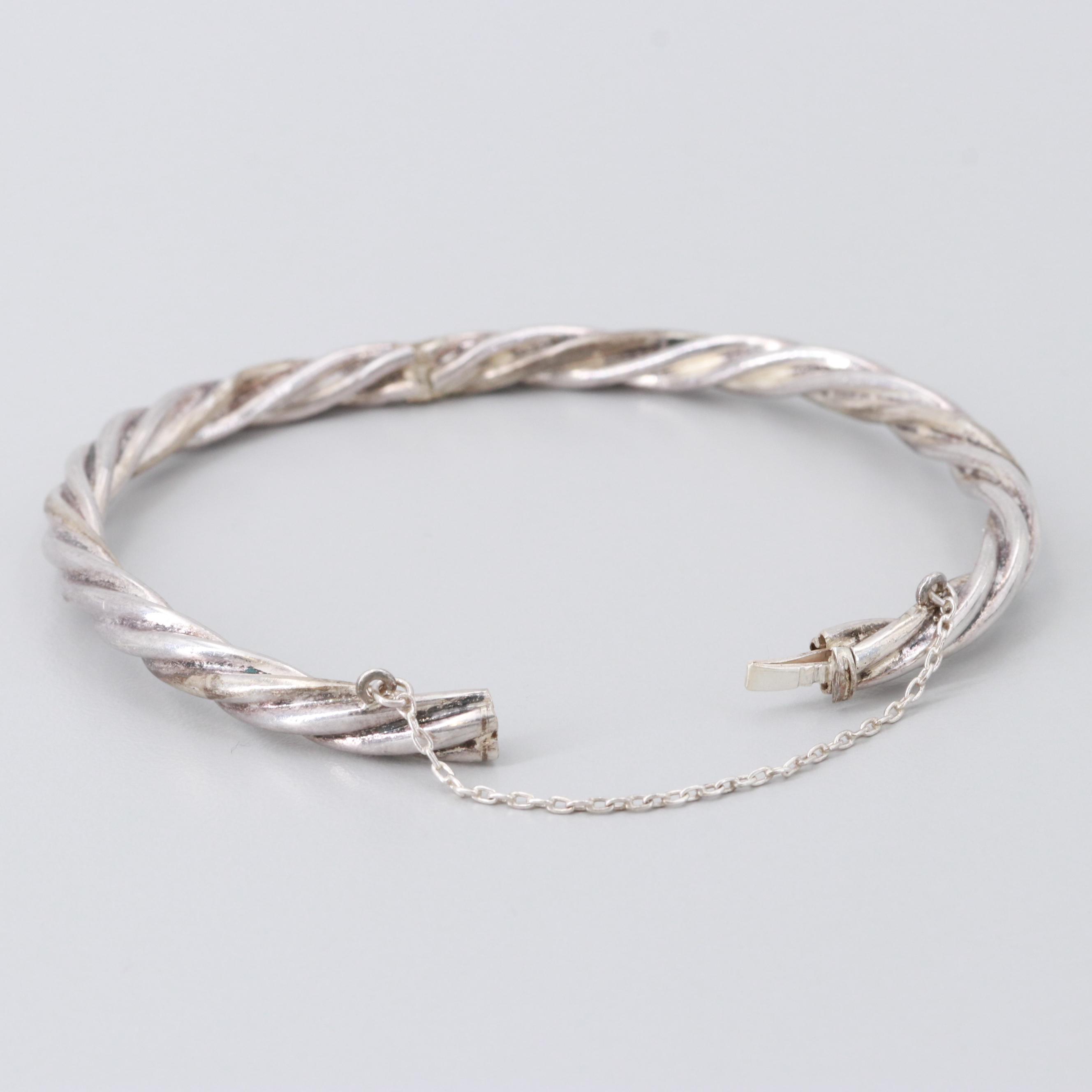 Sterling Silver Twisted Bangle Bracelet