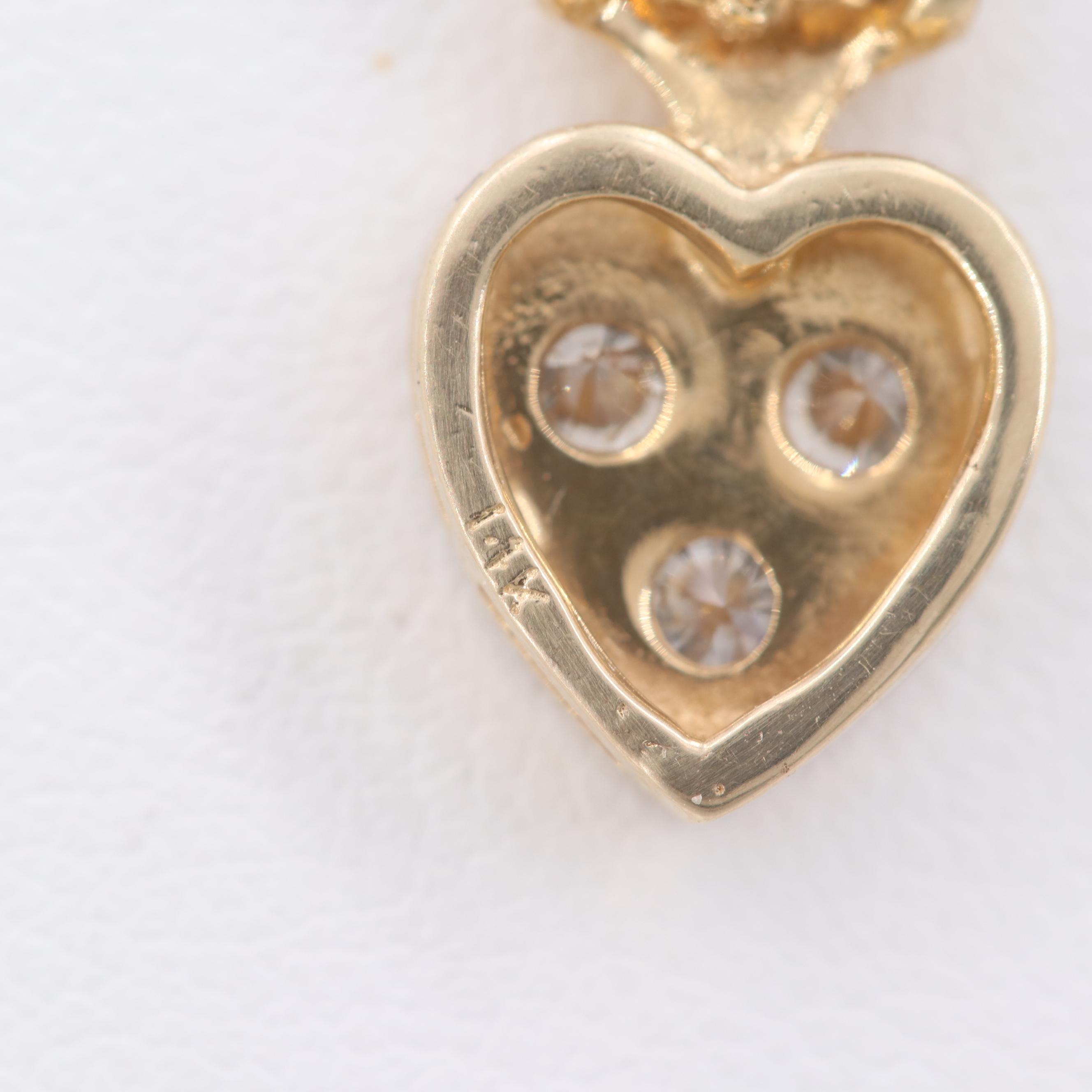 14K Yellow Gold Diamond Pendant Necklace