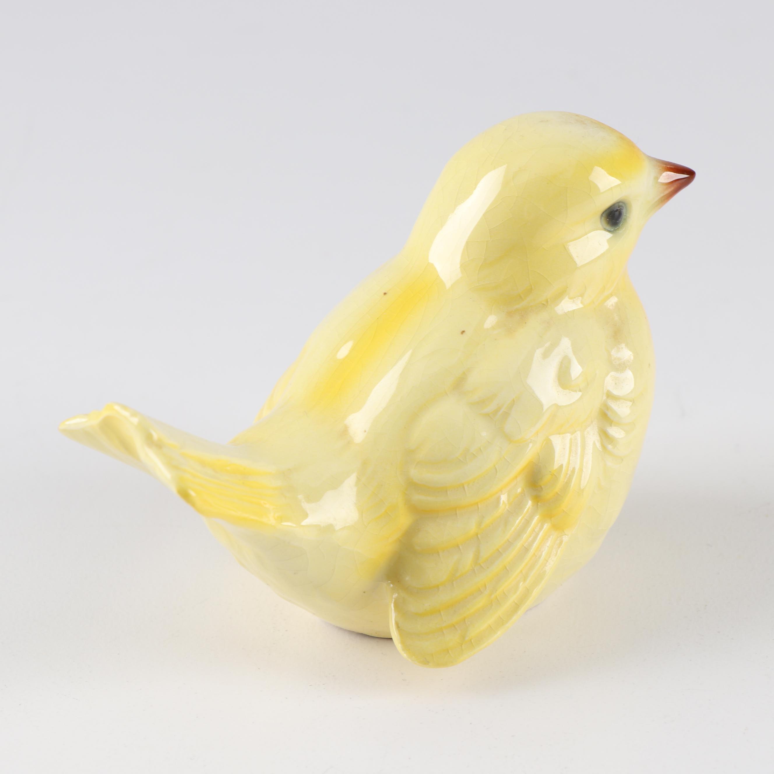 Goebel Hand-Painted Porcelain Yellow Sparrow Bird Figurines