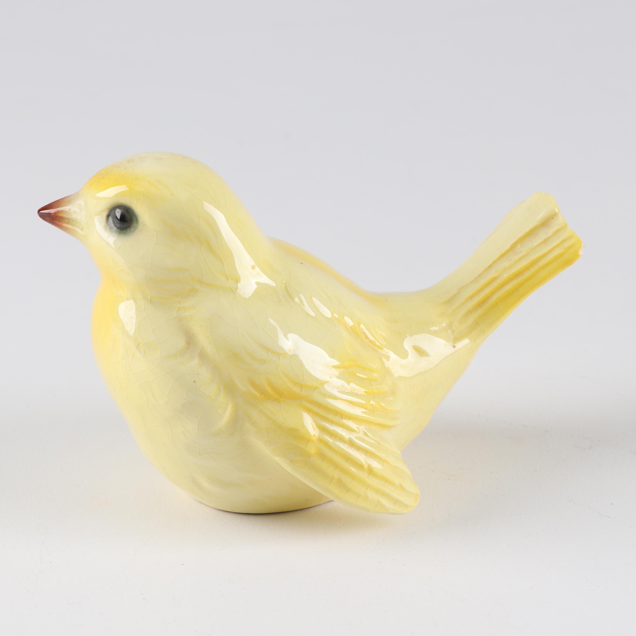 Goebel Hand-Painted Porcelain Yellow Sparrow Bird Figurines