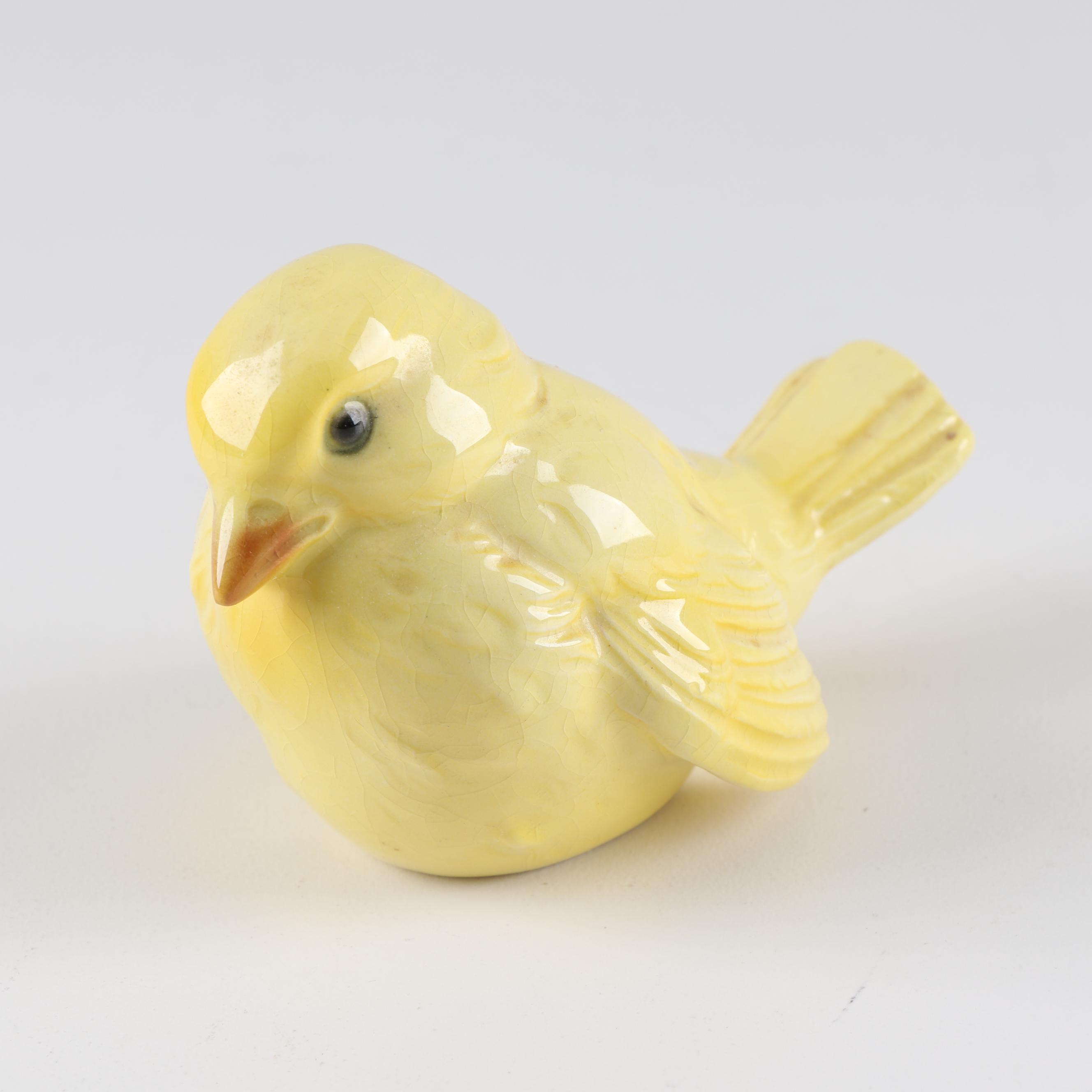 Goebel Hand-Painted Porcelain Yellow Sparrow Bird Figurines